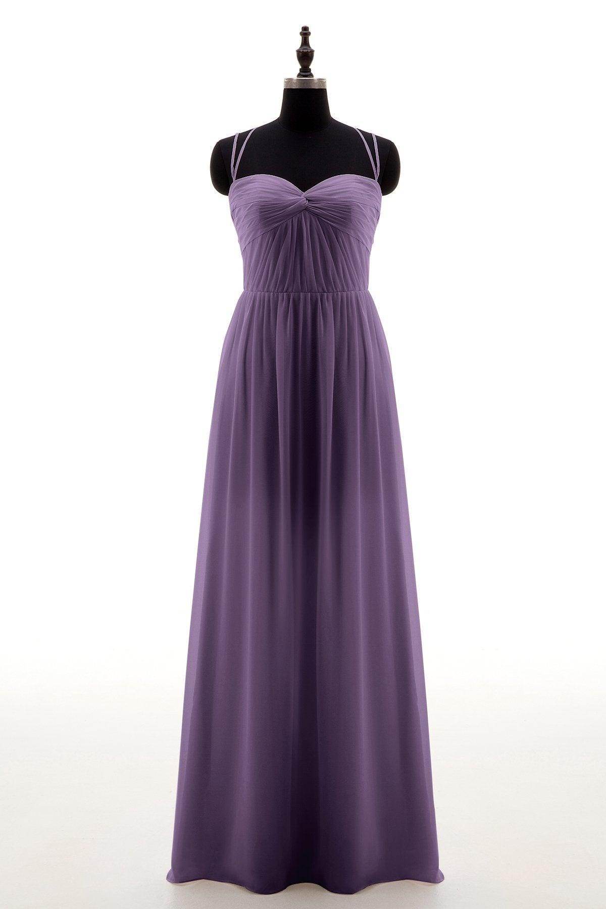 Sheath-Column Floor Length Chiffon Bridesmaid Dress NB3316