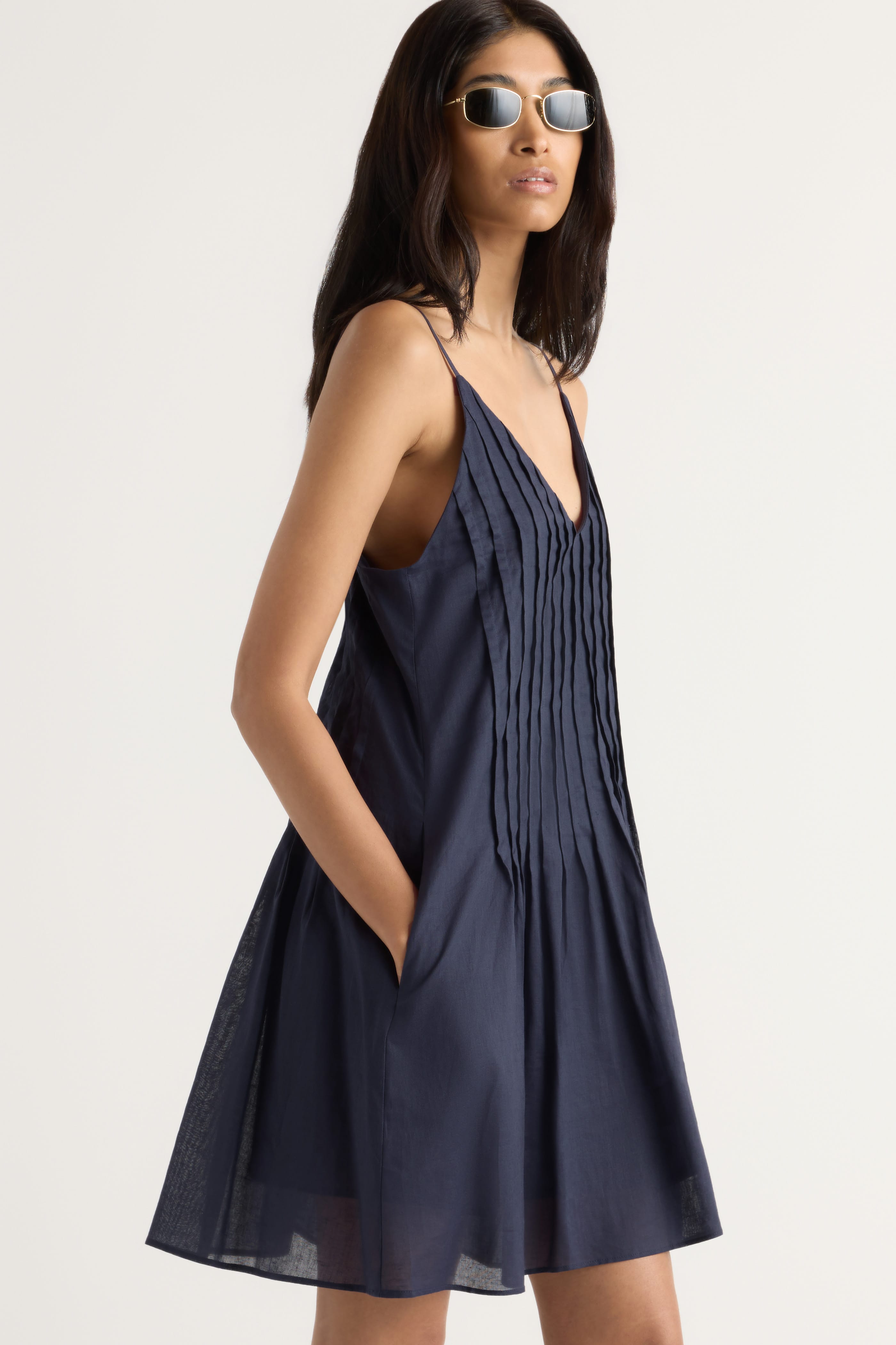Nelly Pleated Linen Mini Dress