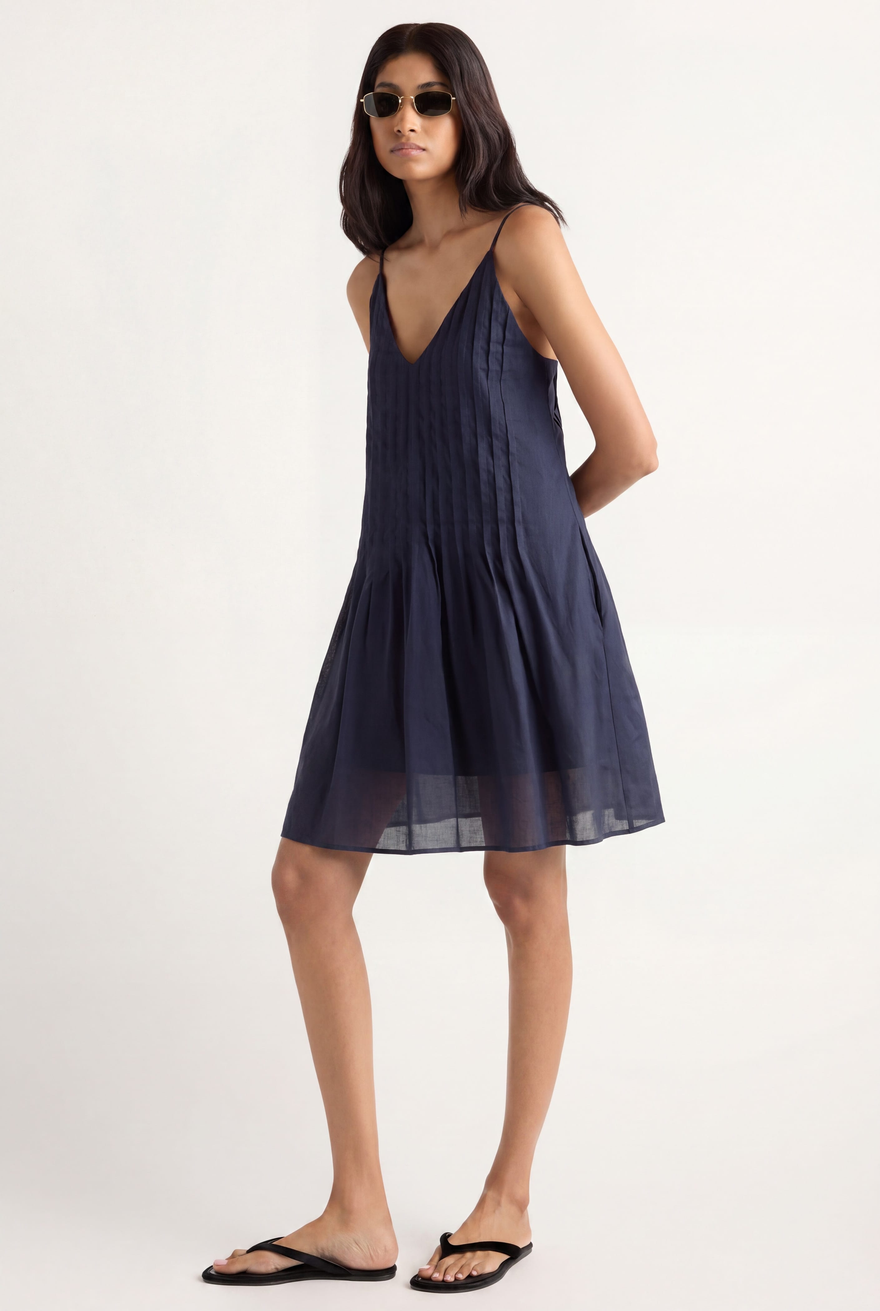 Nelly Pleated Linen Mini Dress