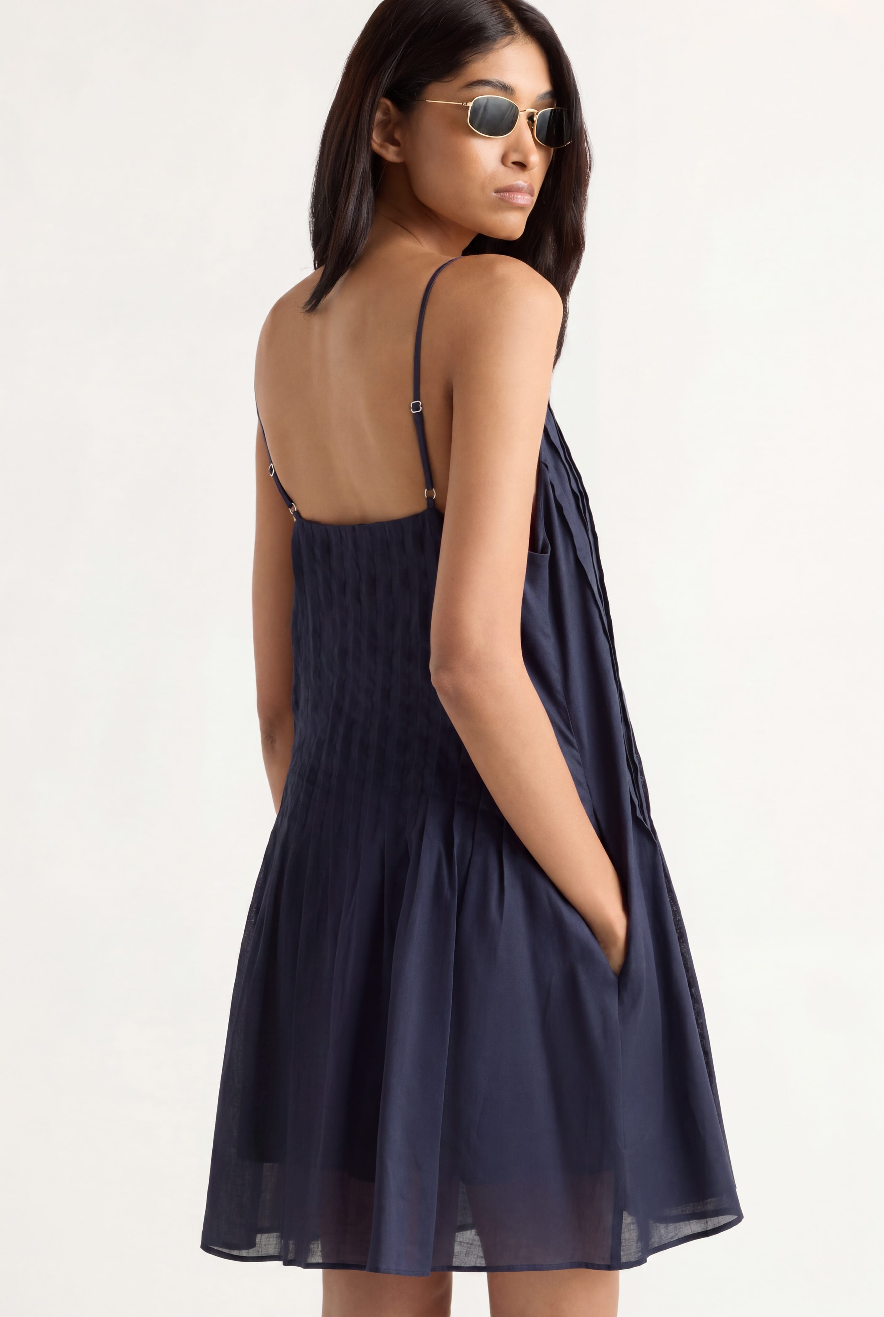Nelly Pleated Linen Mini Dress