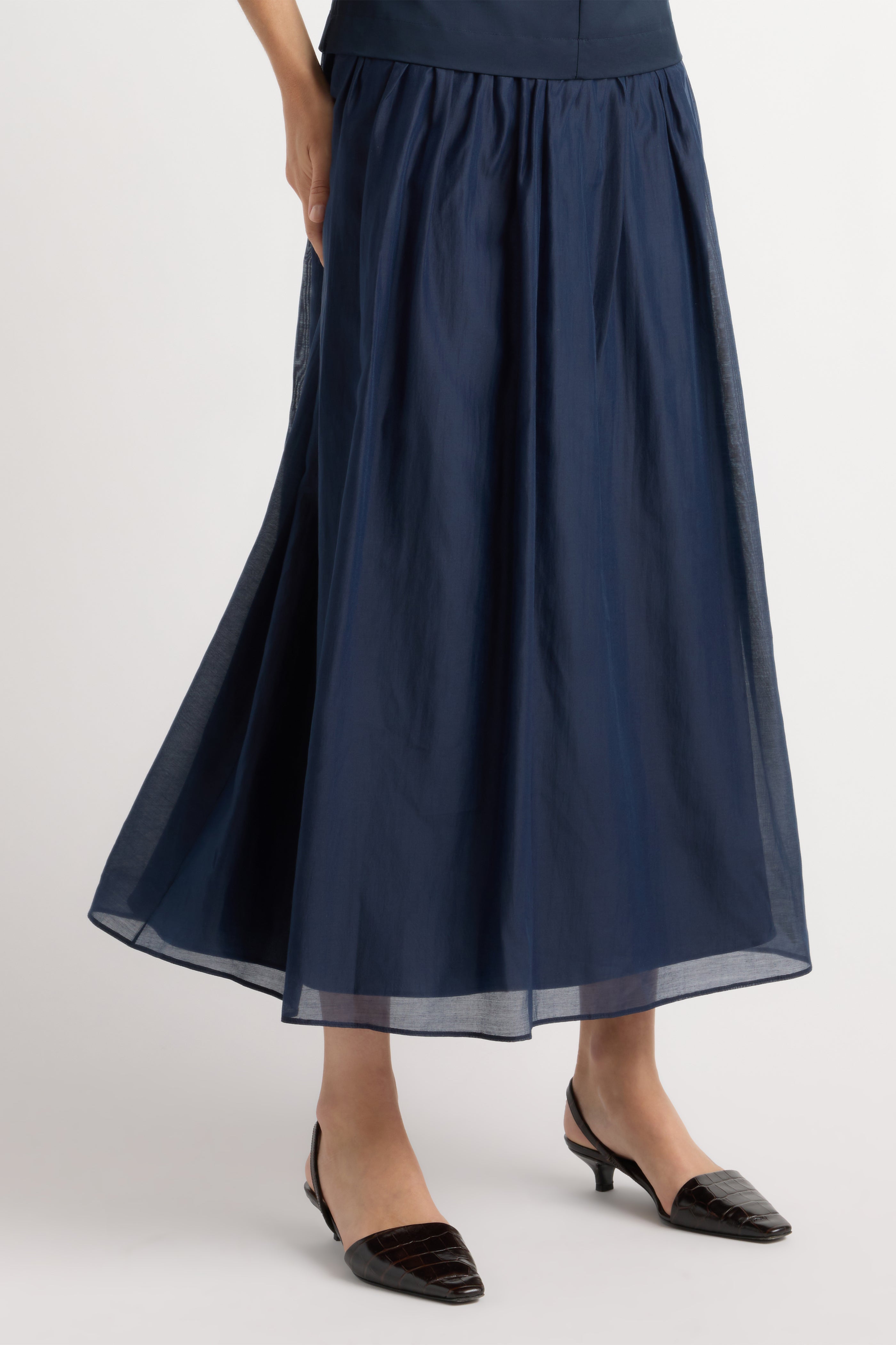 Octavia Balloon-Sleeve Shirred Dress