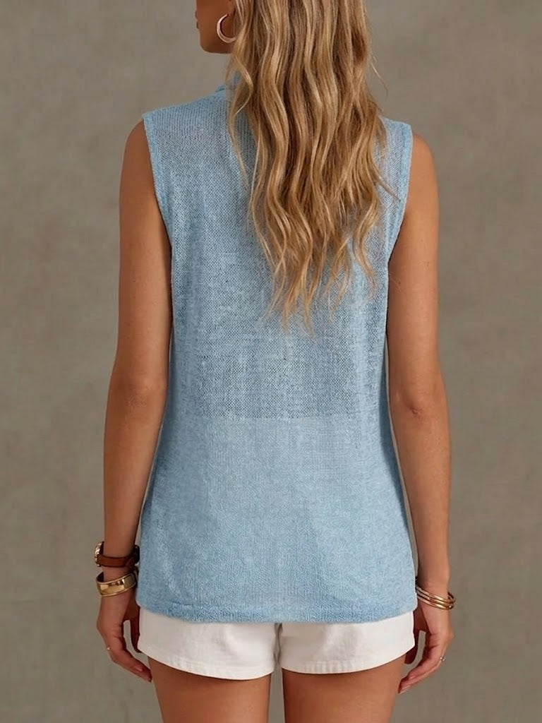 A Loose. Comfortable. And Lightweight Sleeveless Knit Top.