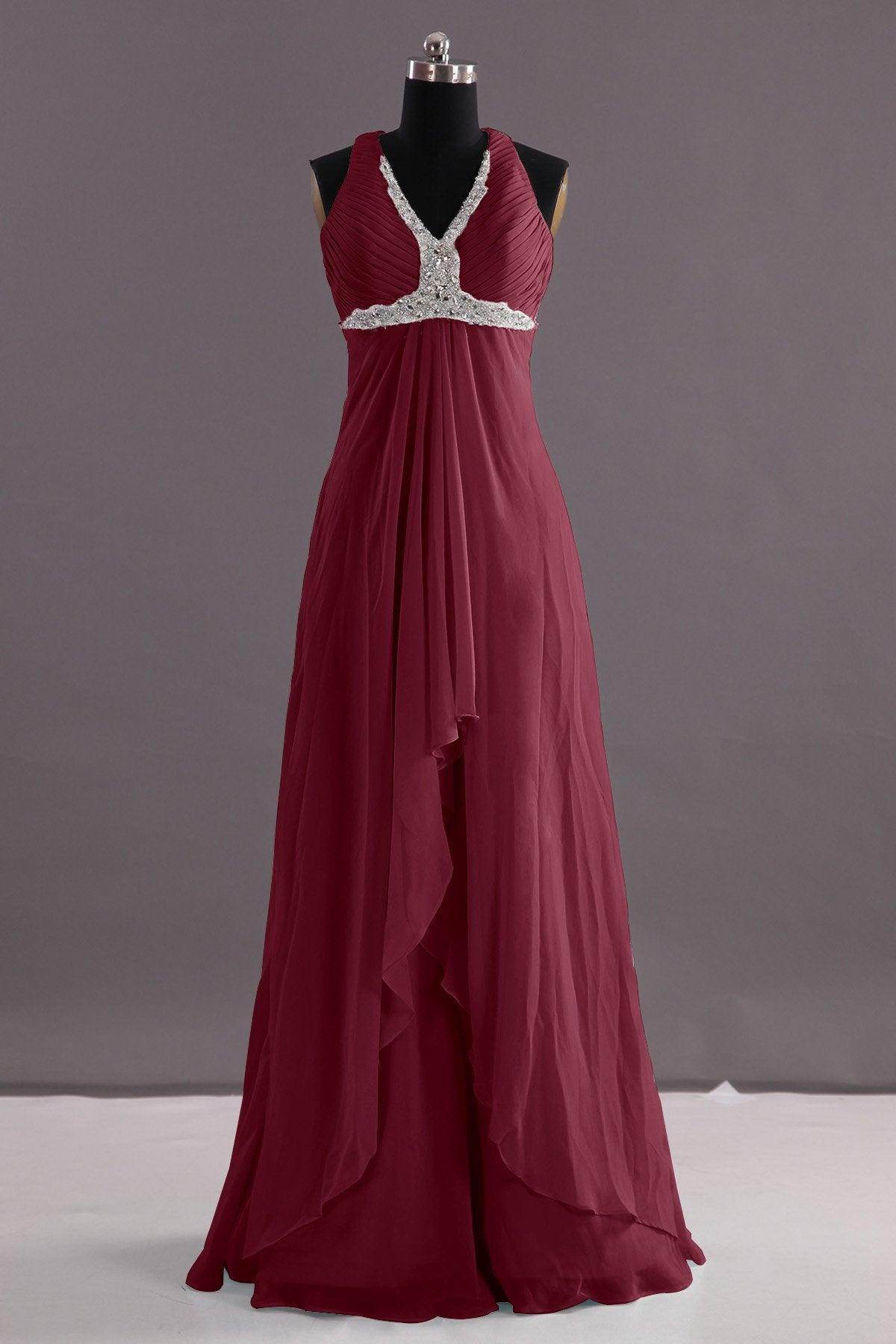 Sheath-Column Floor Length Chiffon Evening Dress COEF14001