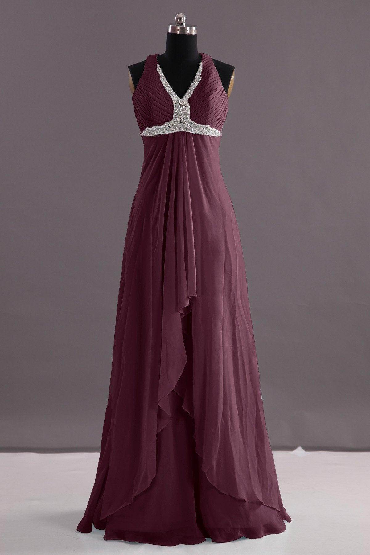 Sheath-Column Floor Length Chiffon Evening Dress COEF14001