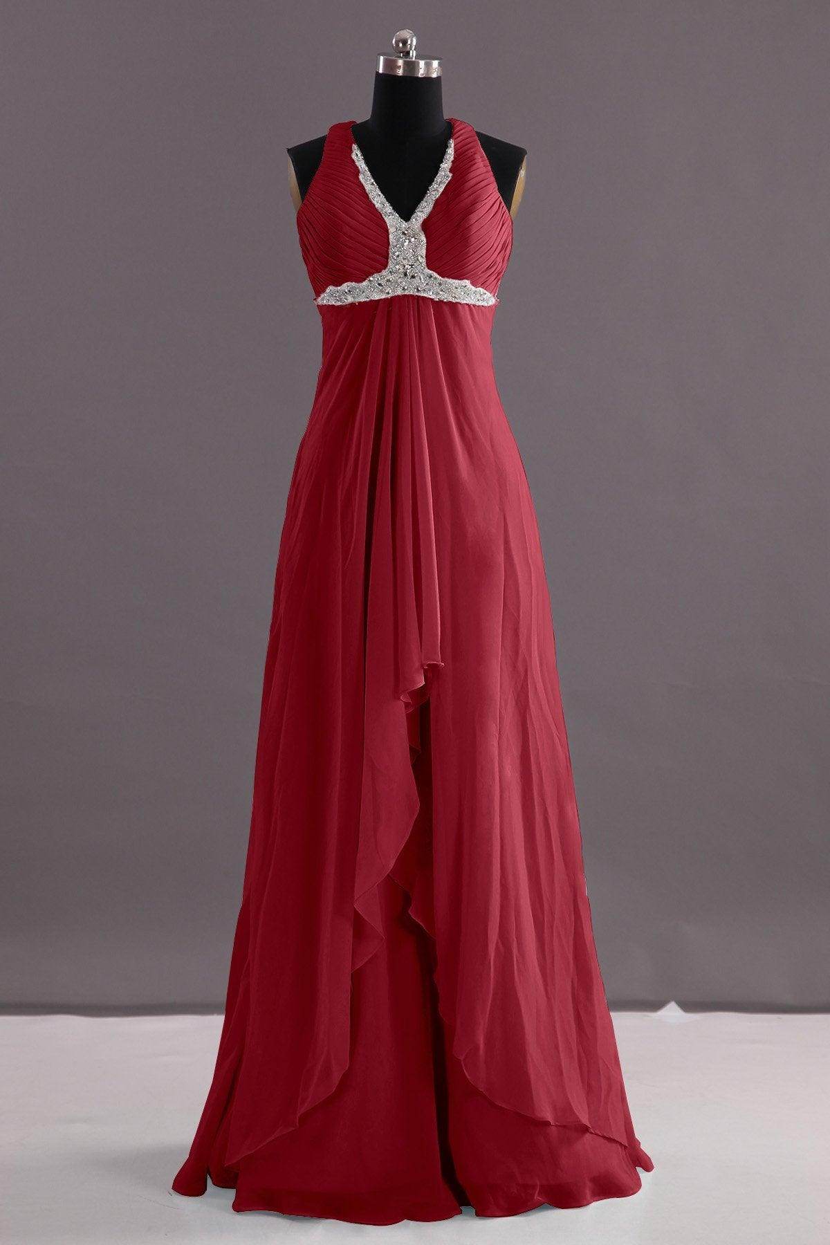 Sheath-Column Floor Length Chiffon Evening Dress COEF14001