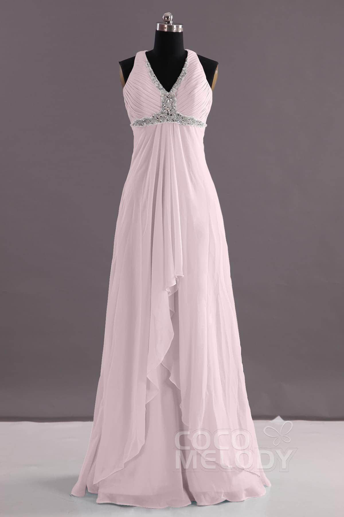Sheath-Column Floor Length Chiffon Evening Dress COEF14001