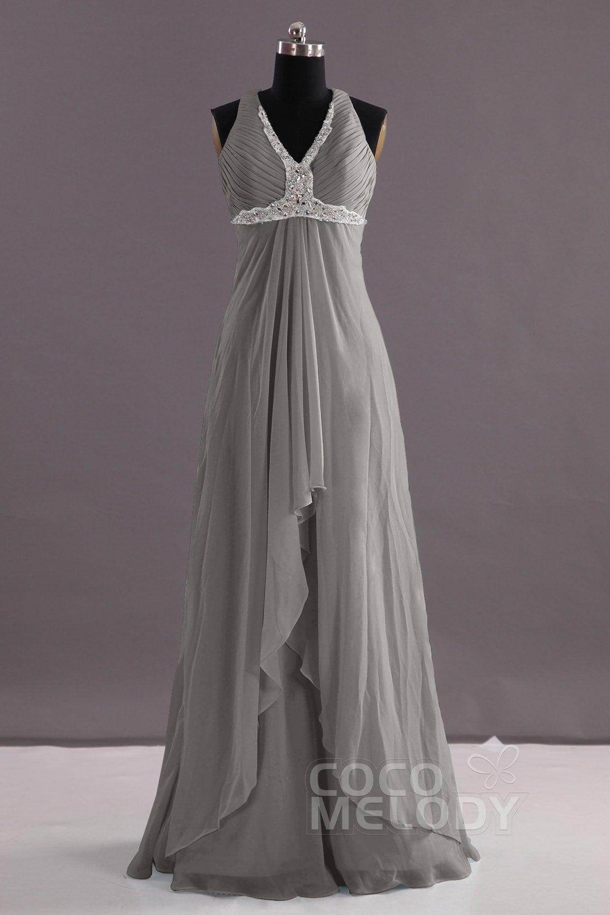 Sheath-Column Floor Length Chiffon Evening Dress COEF14001