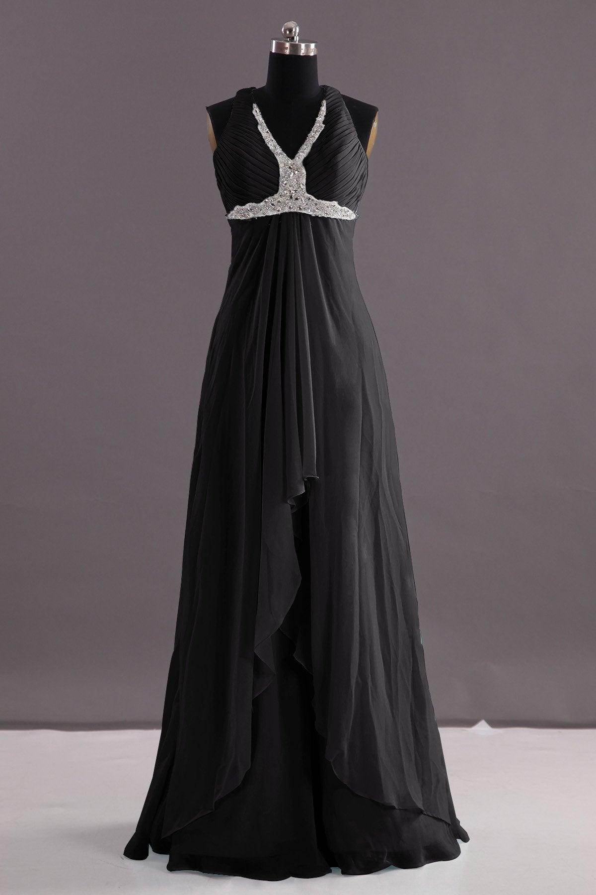 Sheath-Column Floor Length Chiffon Evening Dress COEF14001