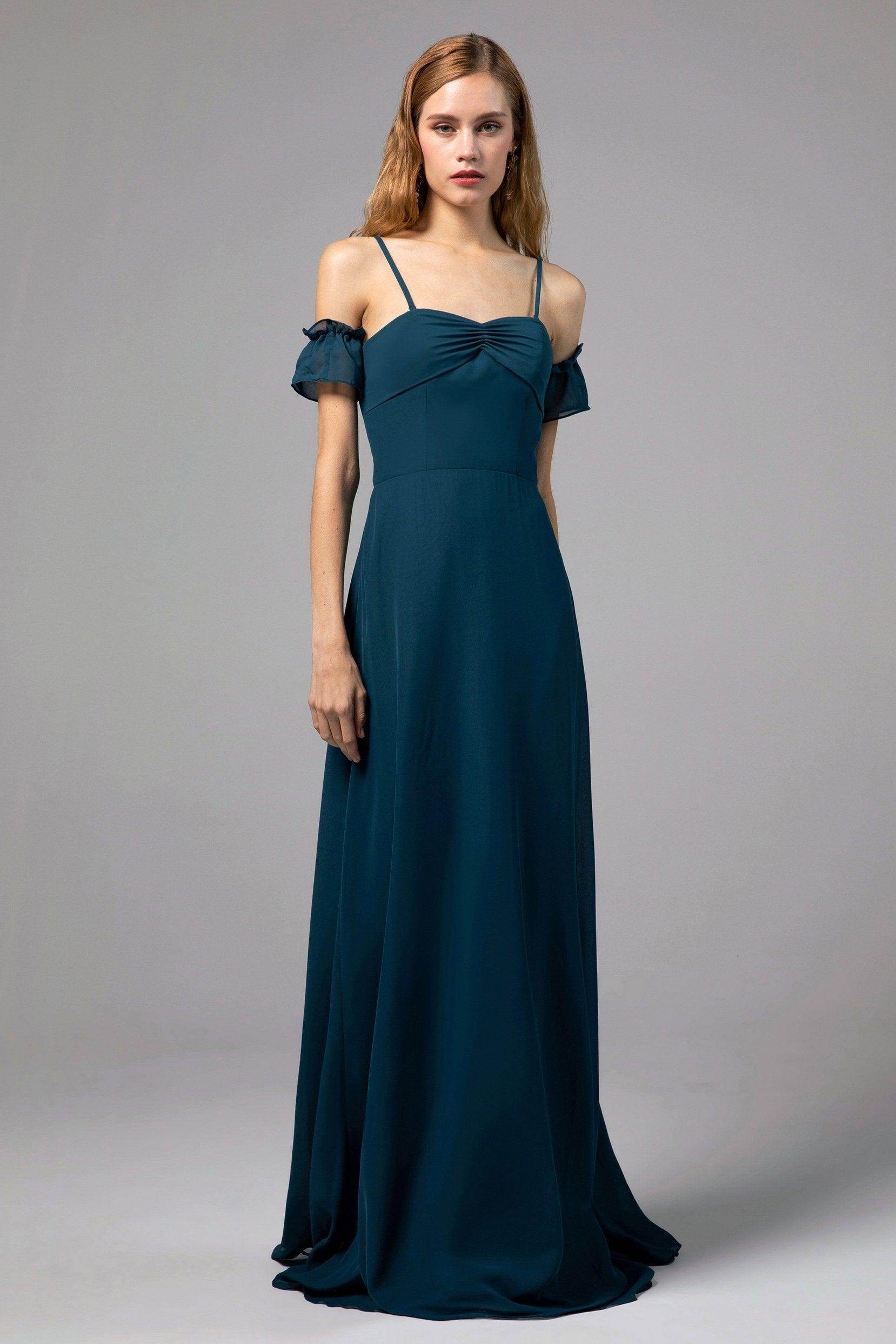 A-Line Floor Length Chiffon Bridesmaid Dress Formal Dresses CB0416