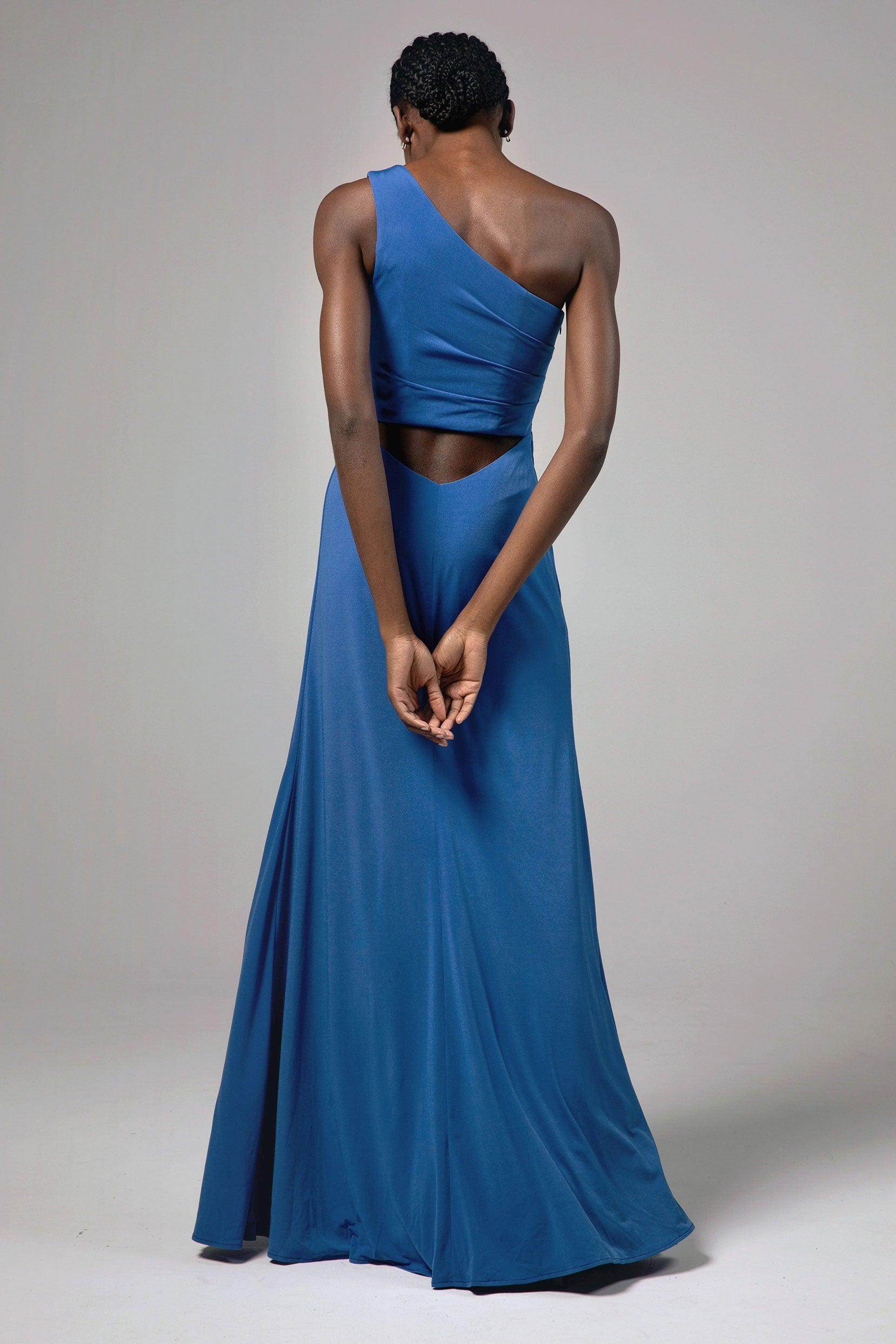 Sheath Floor Length Knitted Fabric Bridesmaid Dress Formal Dresses CB0423