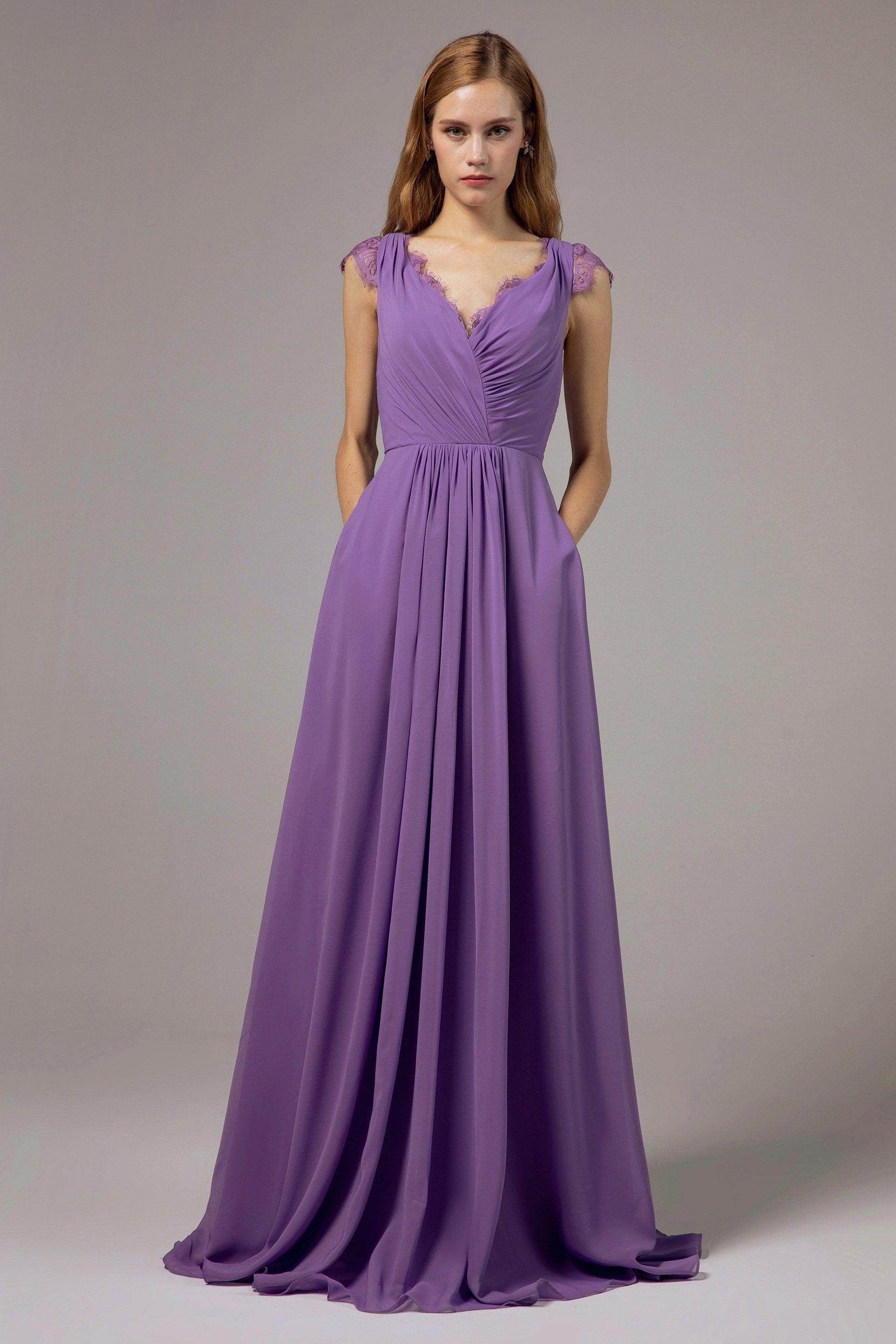 A-Line Floor Length Chiffon Bridesmaid Dress Formal Dresses CB0387