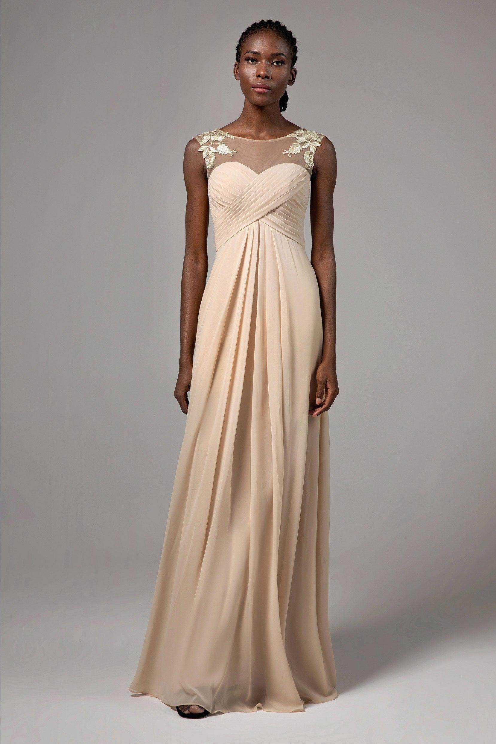A-Line Floor Length Chiffon Bridesmaid Dress CB0397