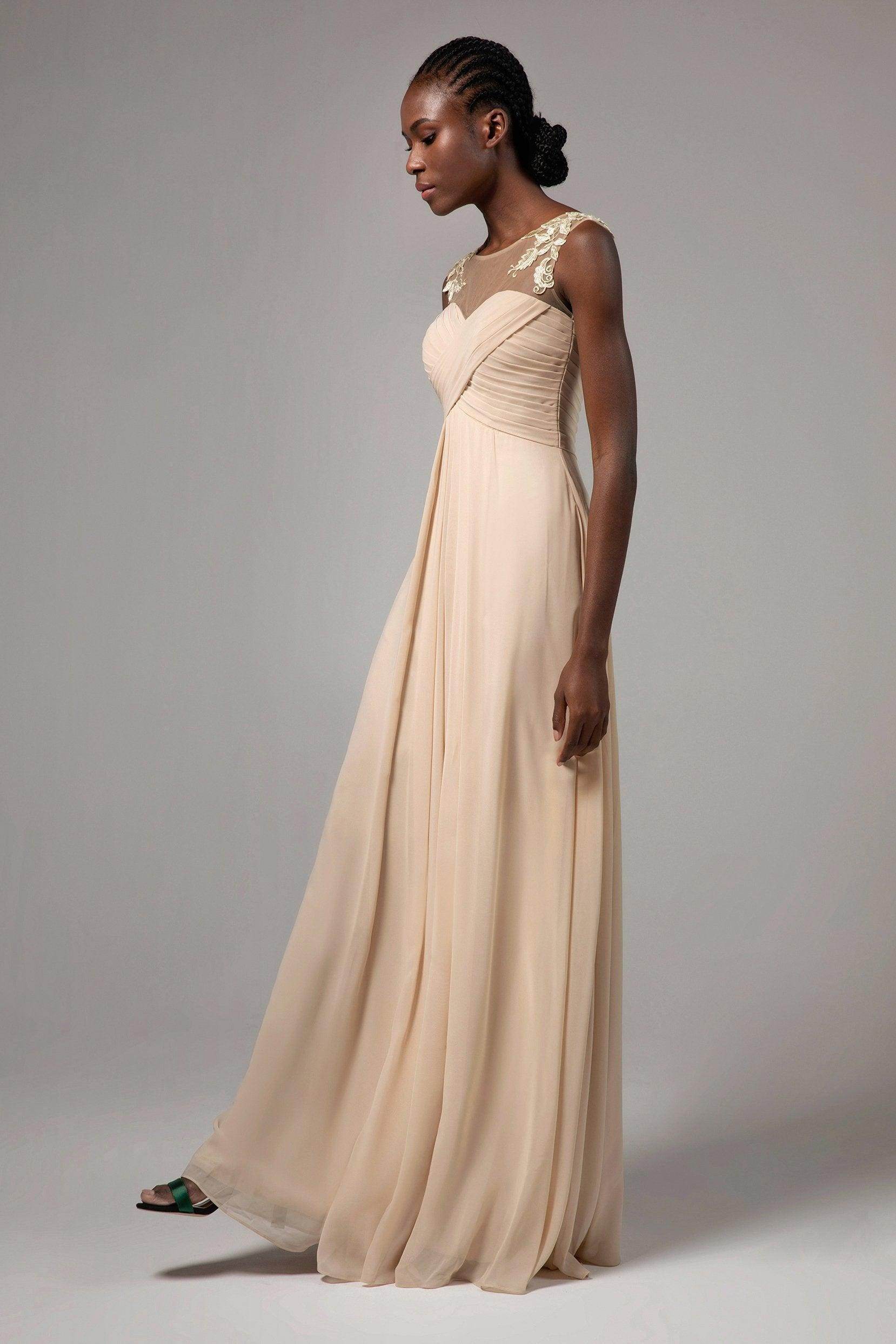 A-Line Floor Length Chiffon Bridesmaid Dress CB0397