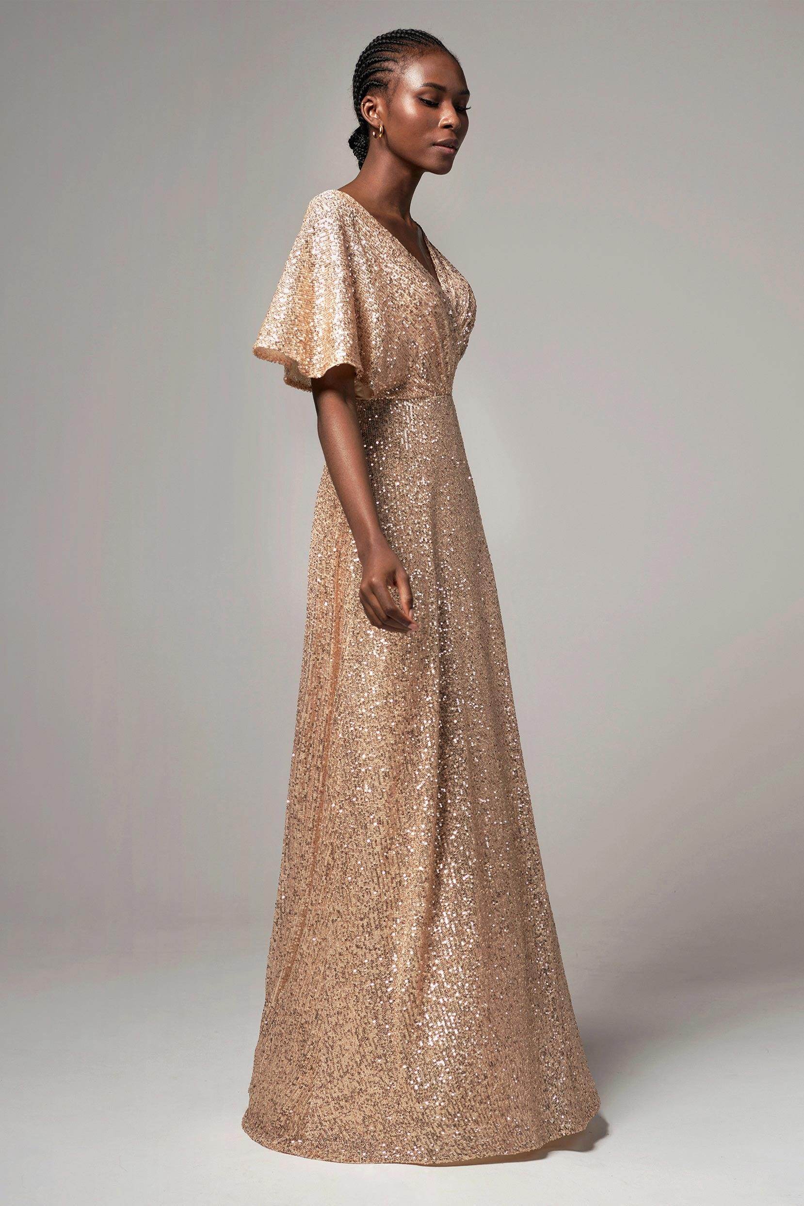 Sheath-Column Floor Length Sequined Dress CB0399