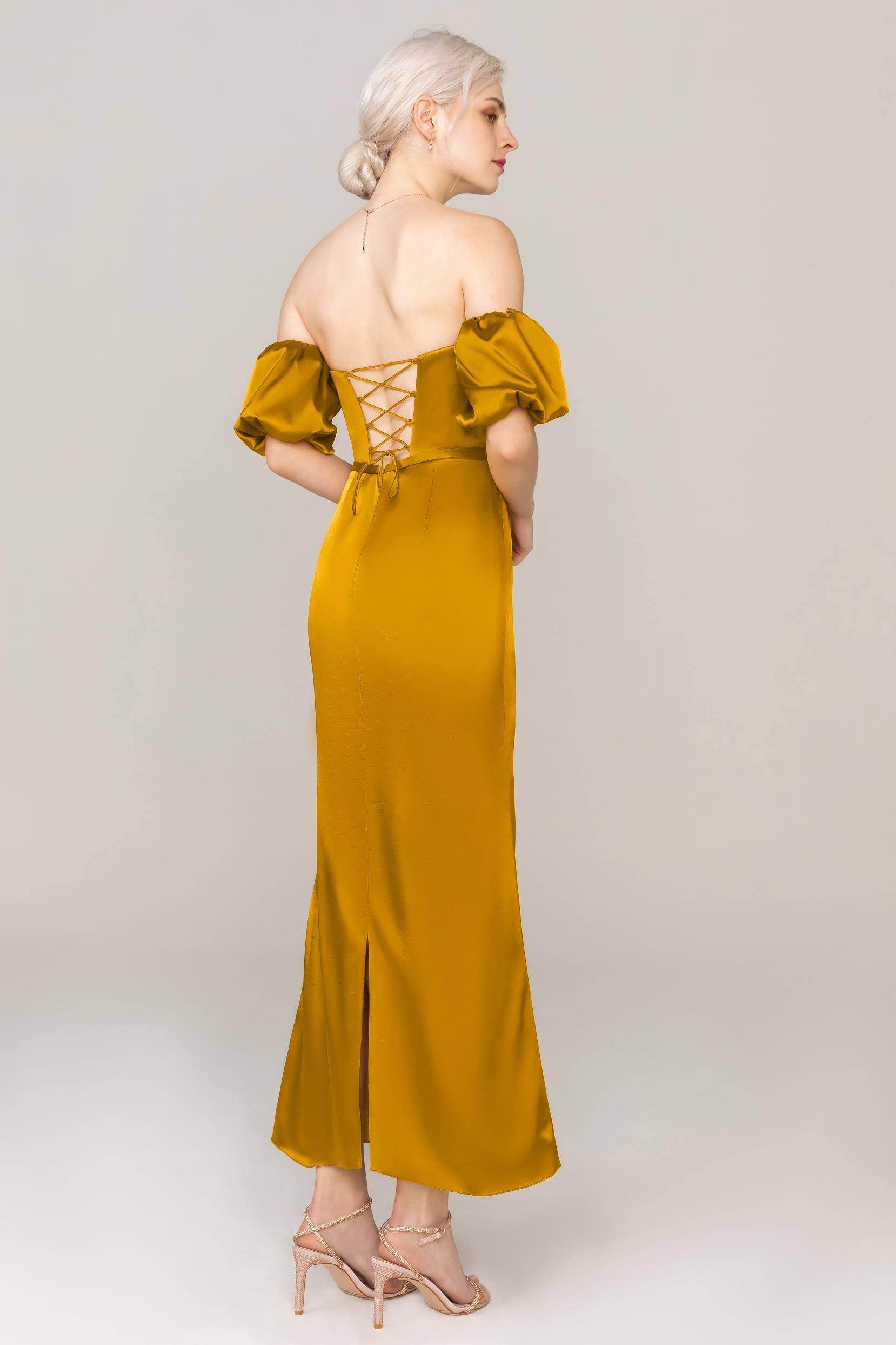 Sheath Ankle Length Luxe Satin Dress CS0306