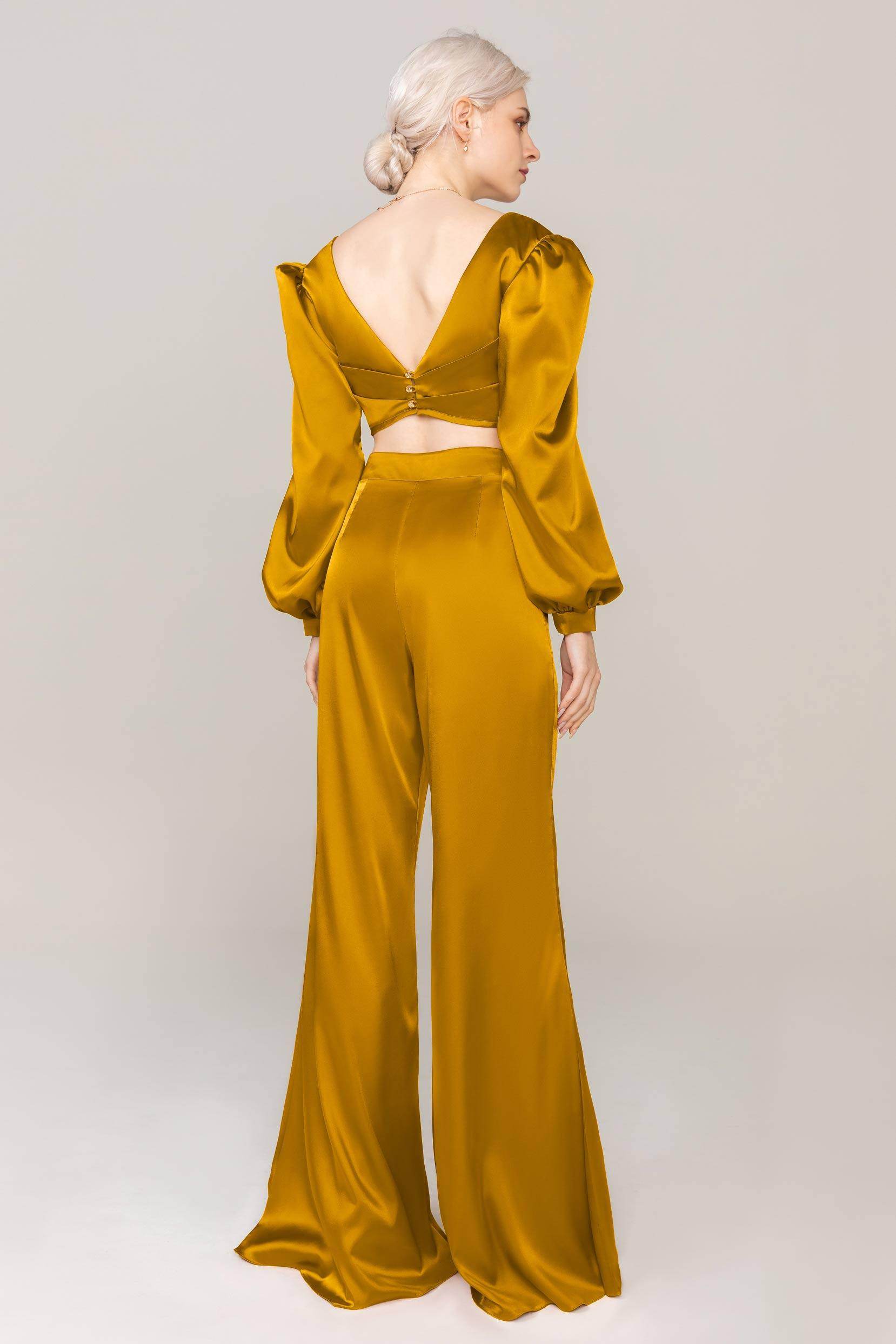 Two-Piece Floor Length Luxe Satin Dress CS0308