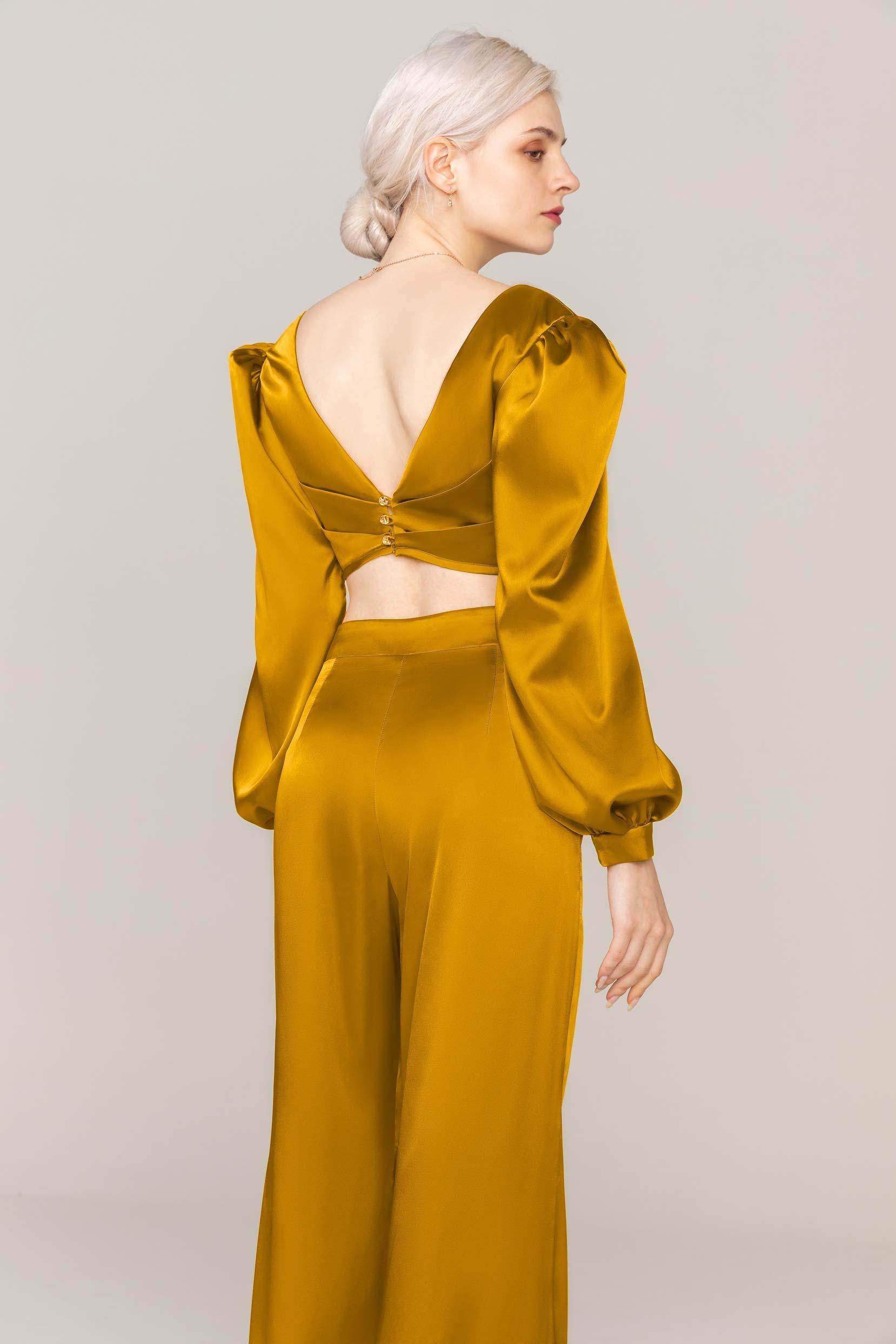 Two-Piece Floor Length Luxe Satin Dress CS0308