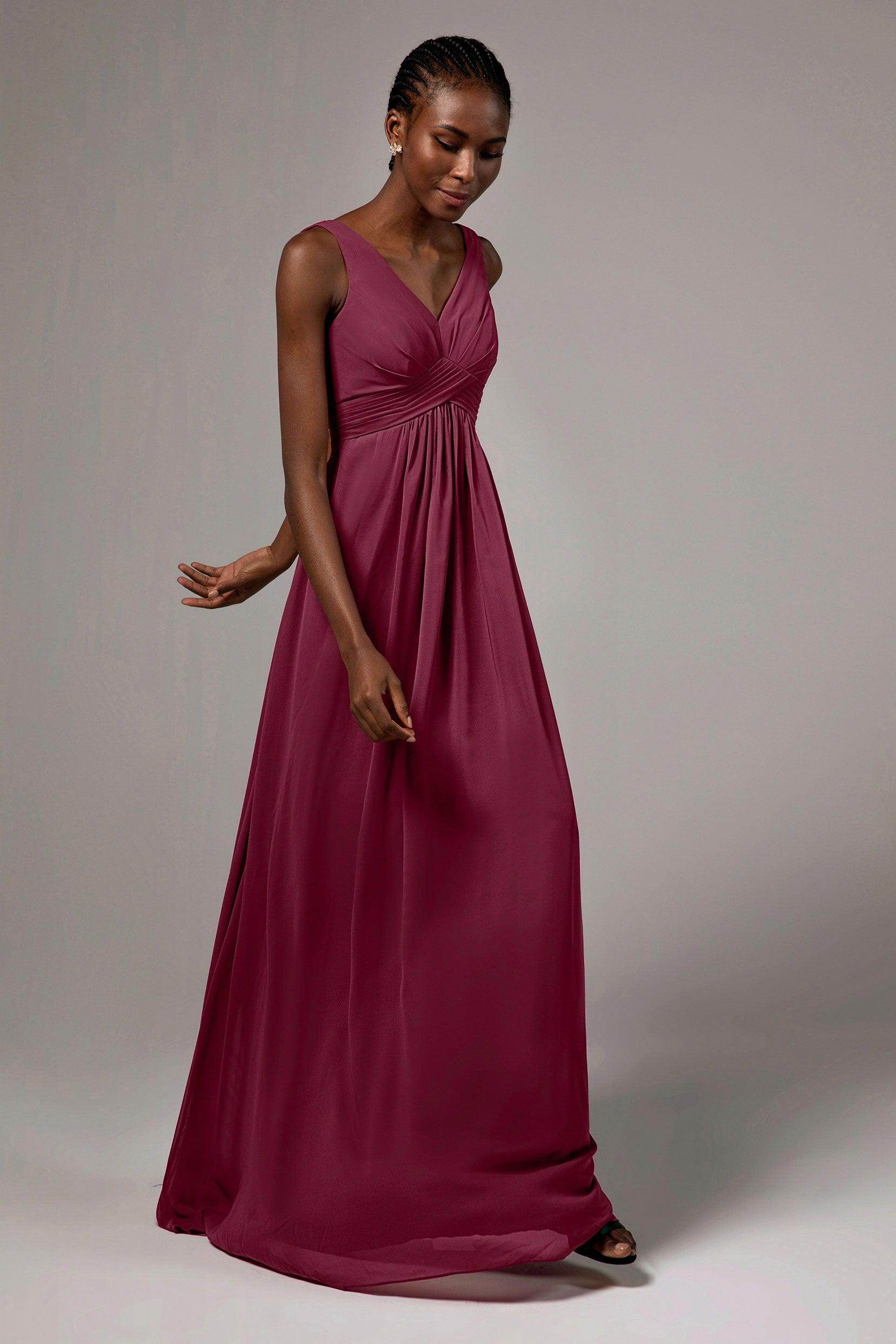 A-Line Floor Length Chiffon Bridesmaid Dress Formal Dresses CB0411