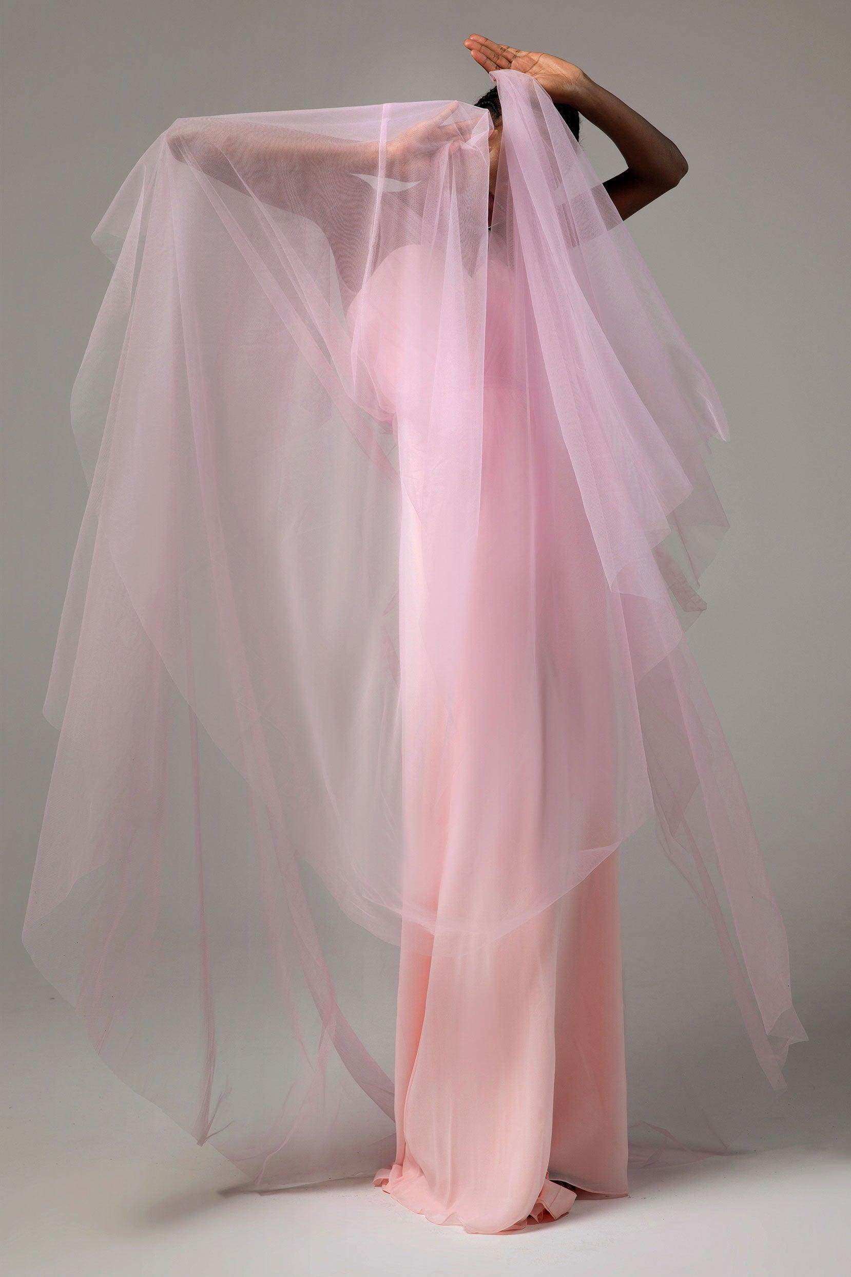 A-Line Floor Length Tulle/Chiffon Bridesmaid Dress CB0392