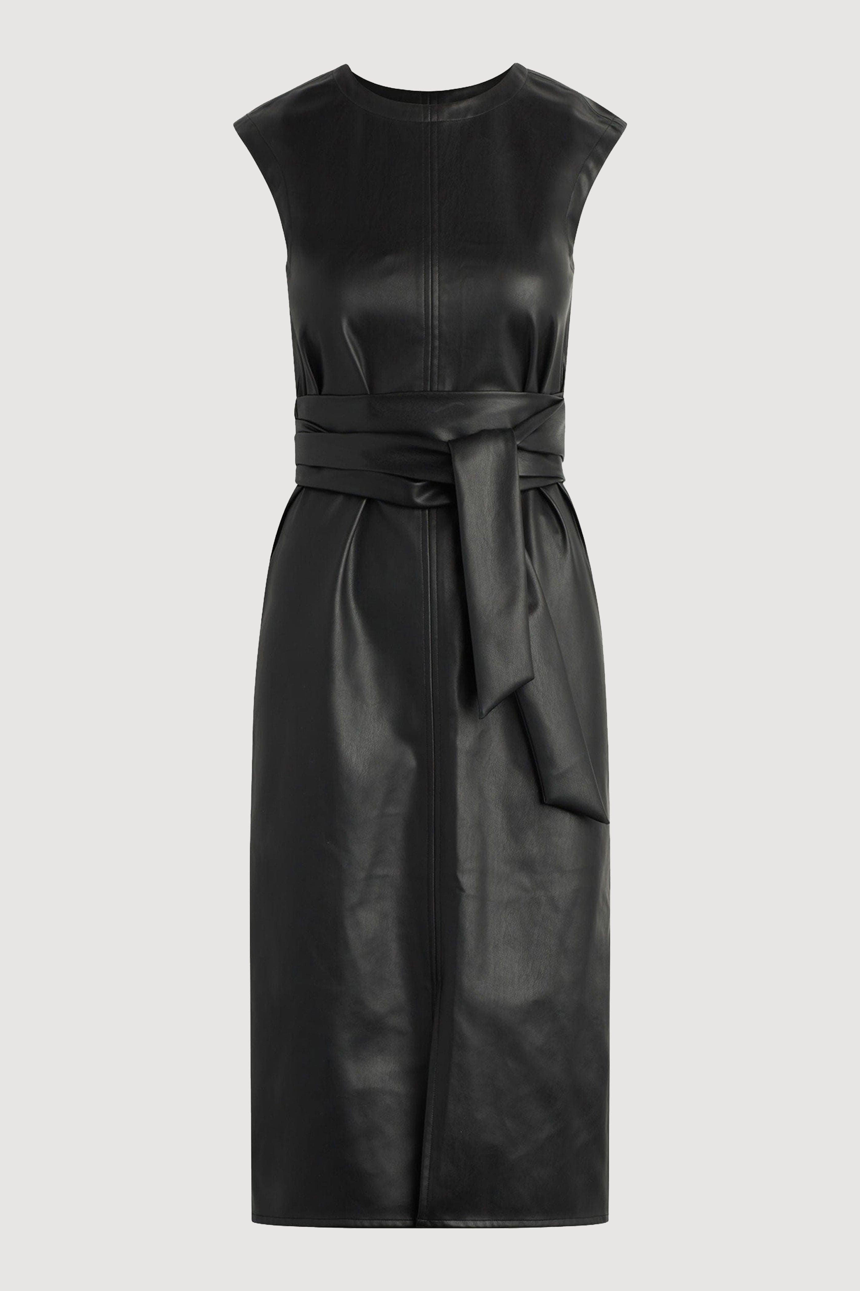 Pilar Vegan Leather Tie-Front Dress (Petite)
