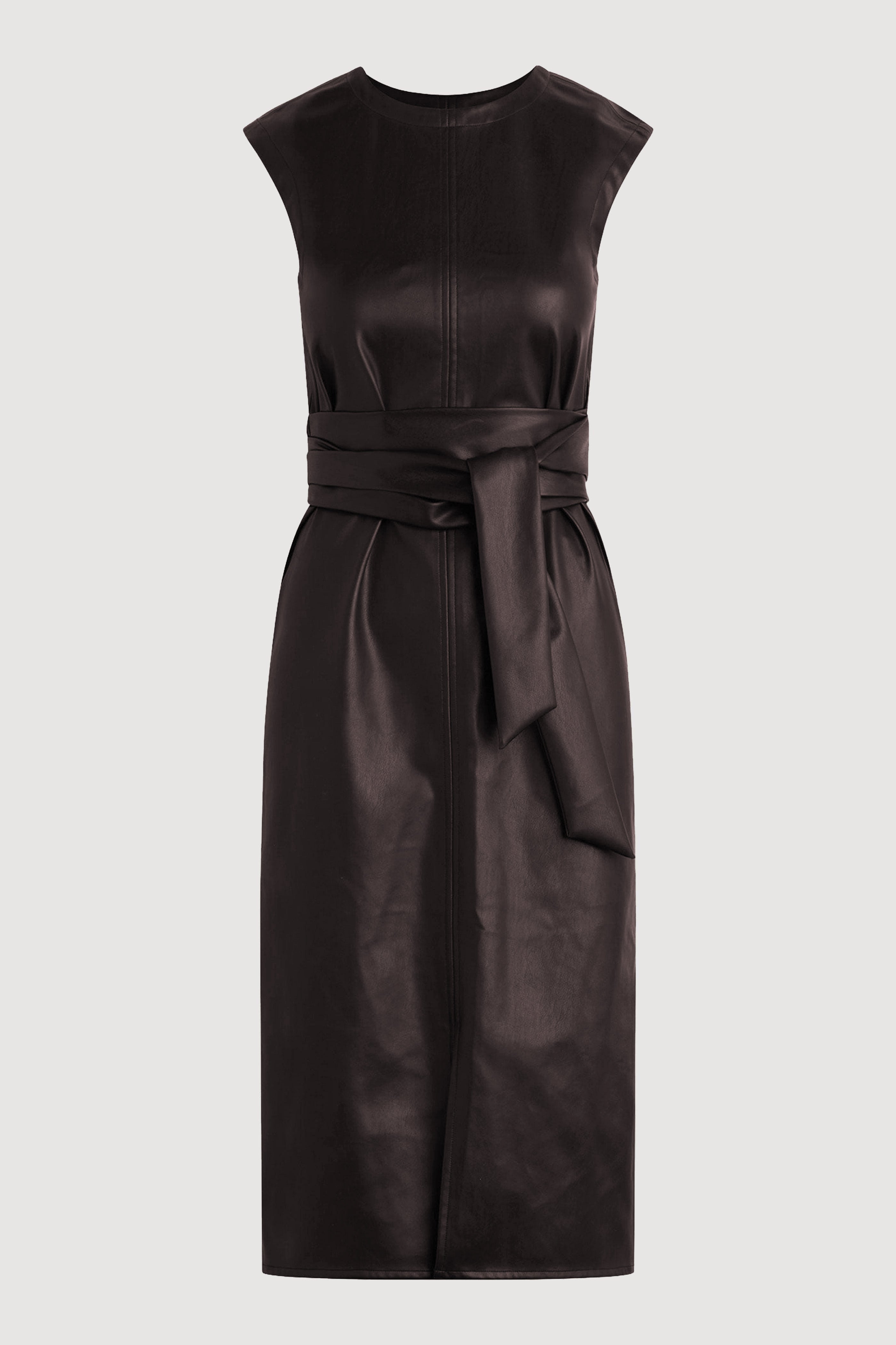 Pilar Vegan Leather Tie-Front Dress