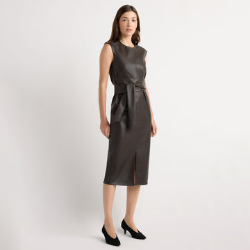 Pilar Vegan Leather Tie-Front Dress