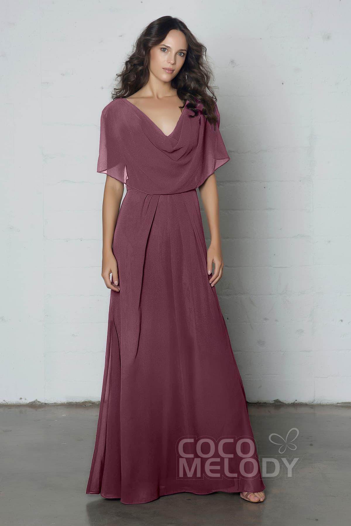 Sheath-Column Floor Length Chiffon Dress PR17014