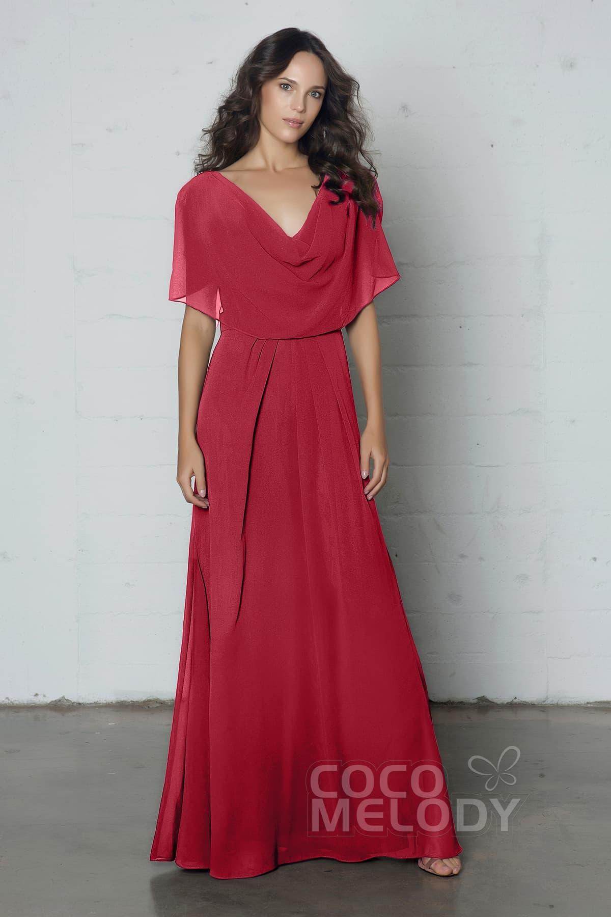 Sheath-Column Floor Length Chiffon Dress PR17014
