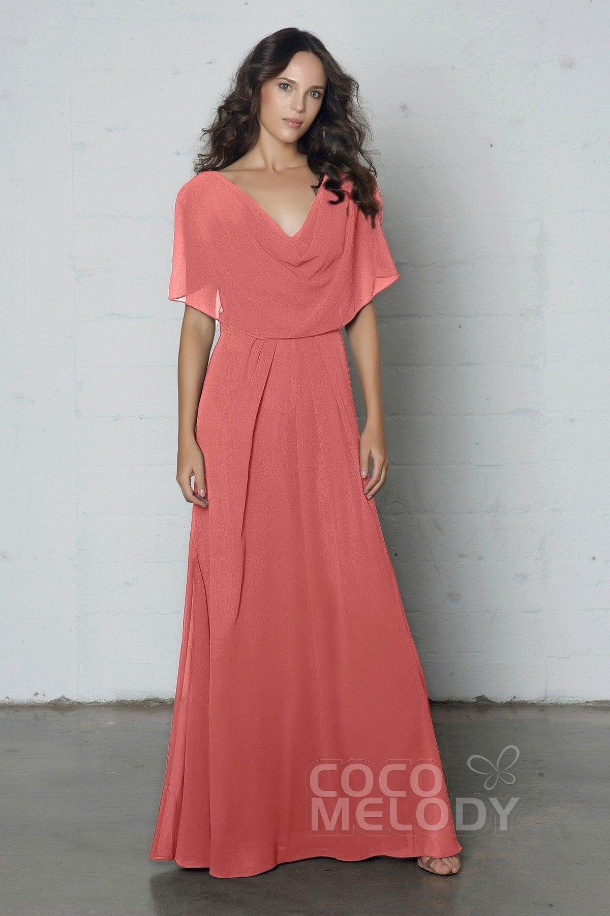 Sheath-Column Floor Length Chiffon Dress PR17014