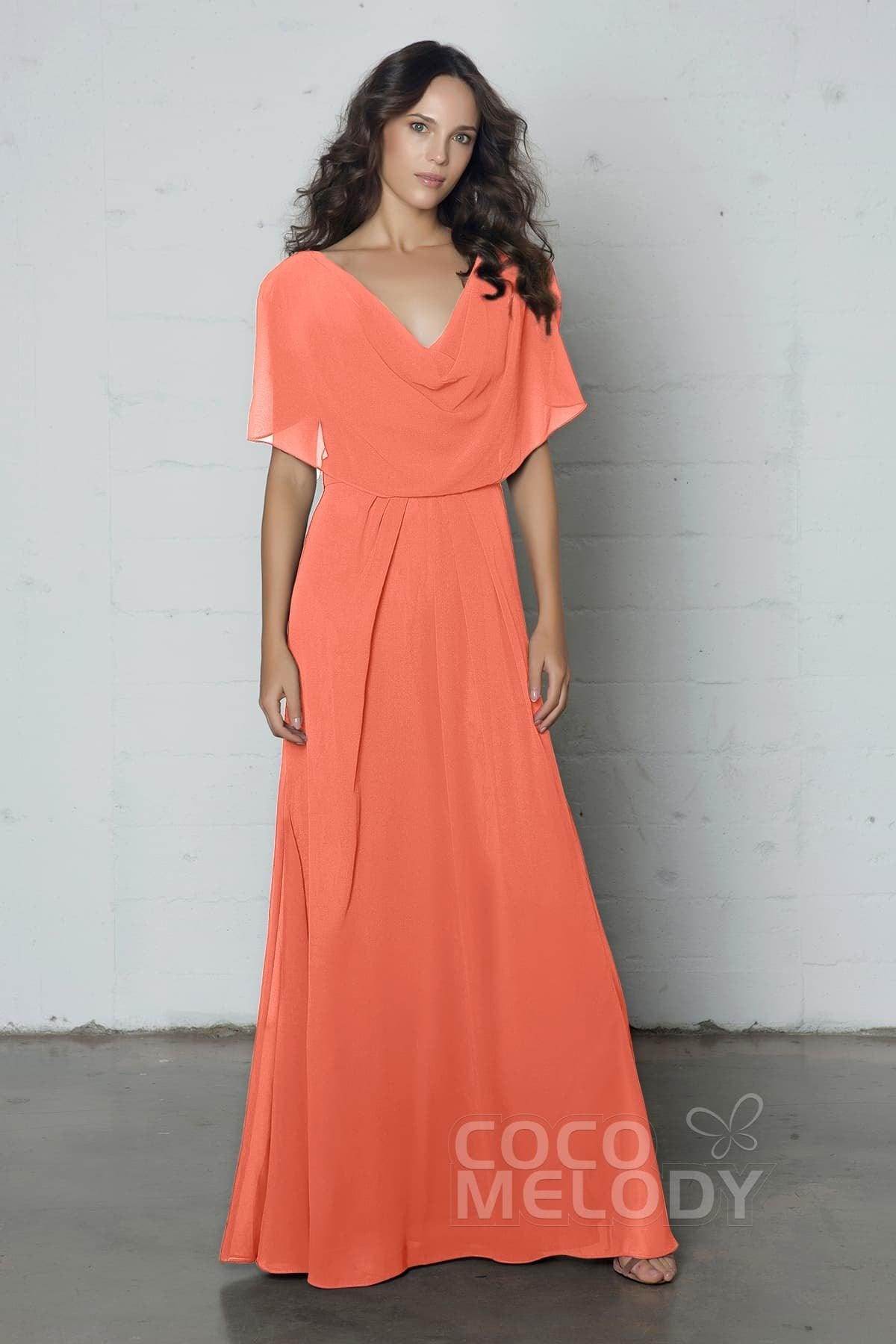 Sheath-Column Floor Length Chiffon Dress PR17014
