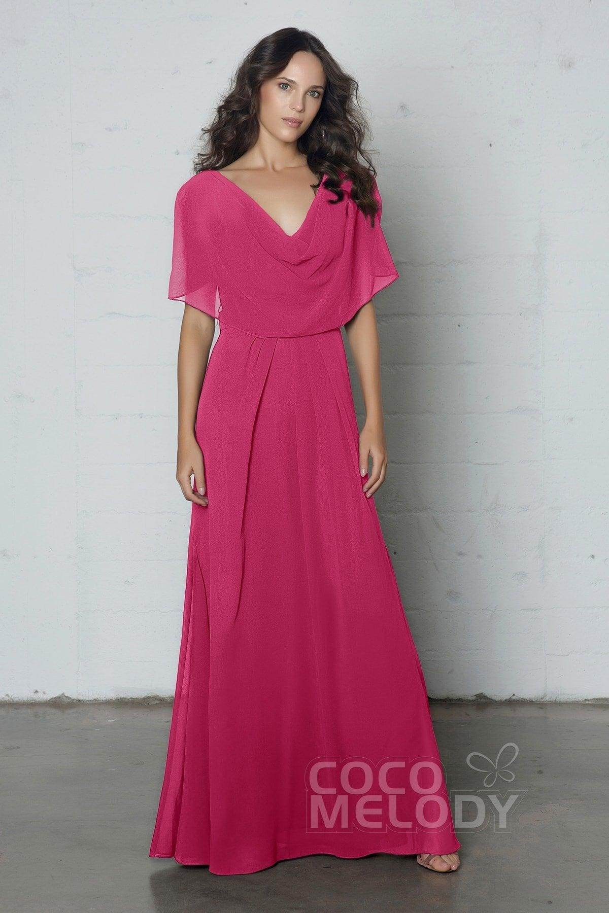 Sheath-Column Floor Length Chiffon Dress PR17014