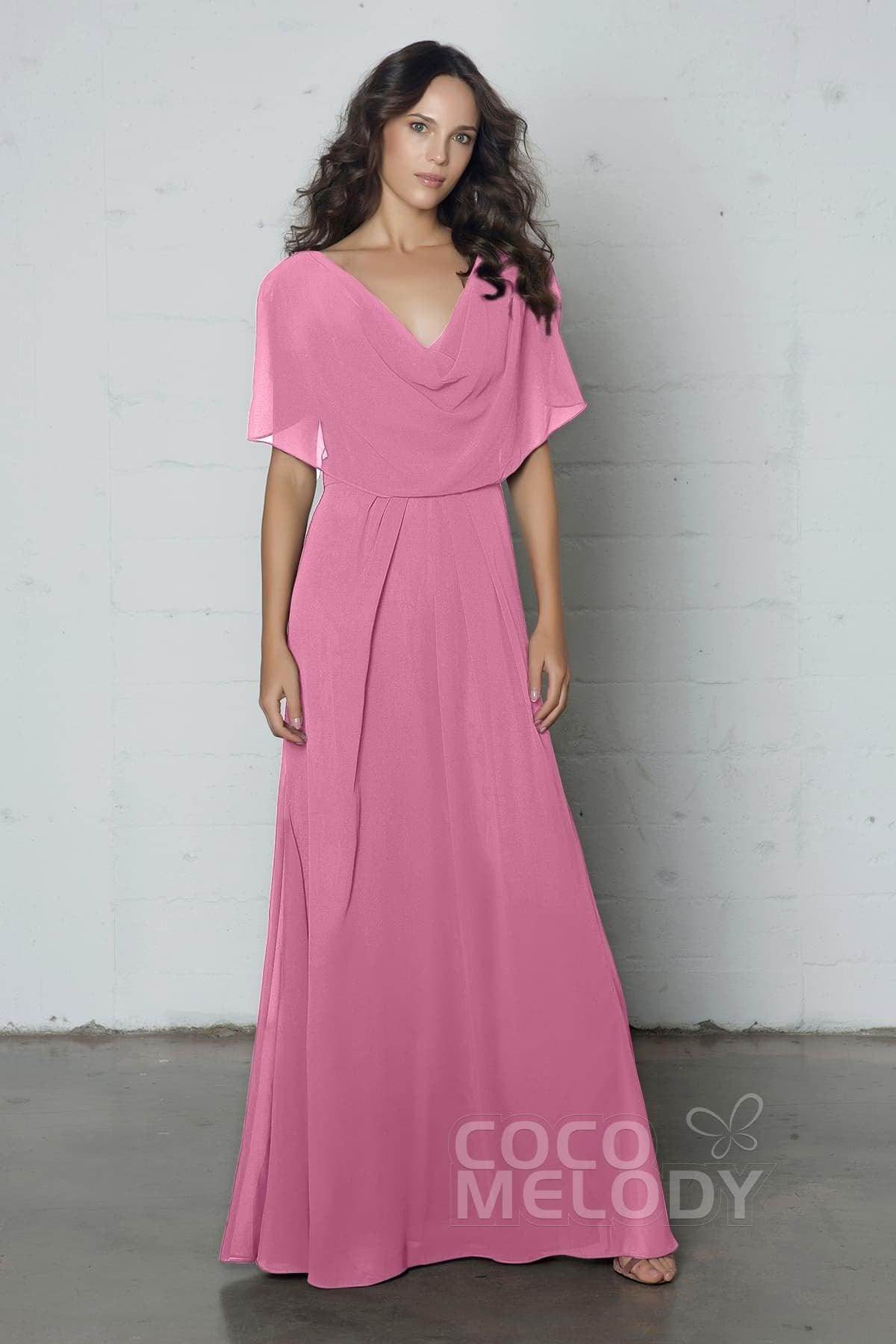 Sheath-Column Floor Length Chiffon Dress PR17014