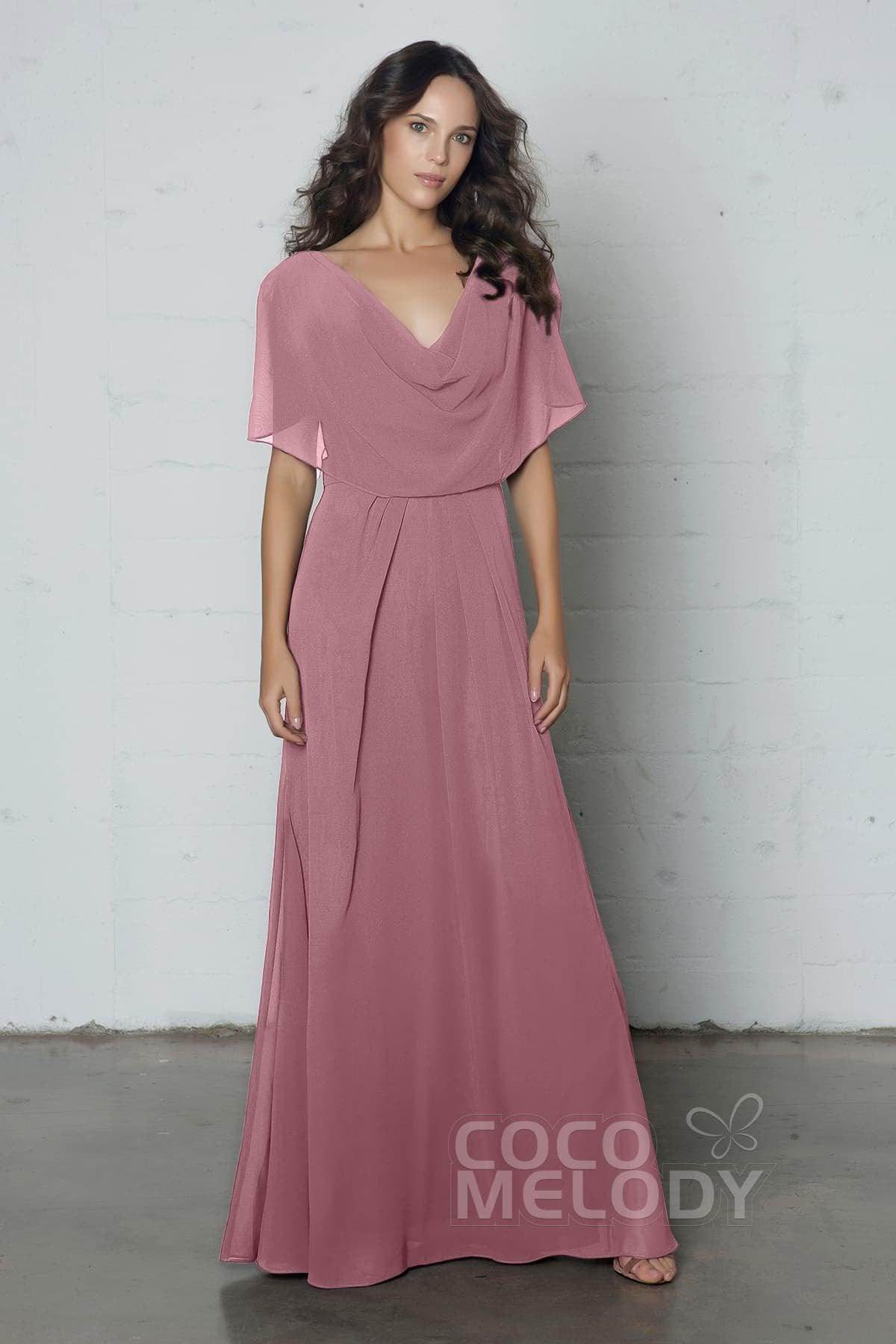 Sheath-Column Floor Length Chiffon Dress PR17014