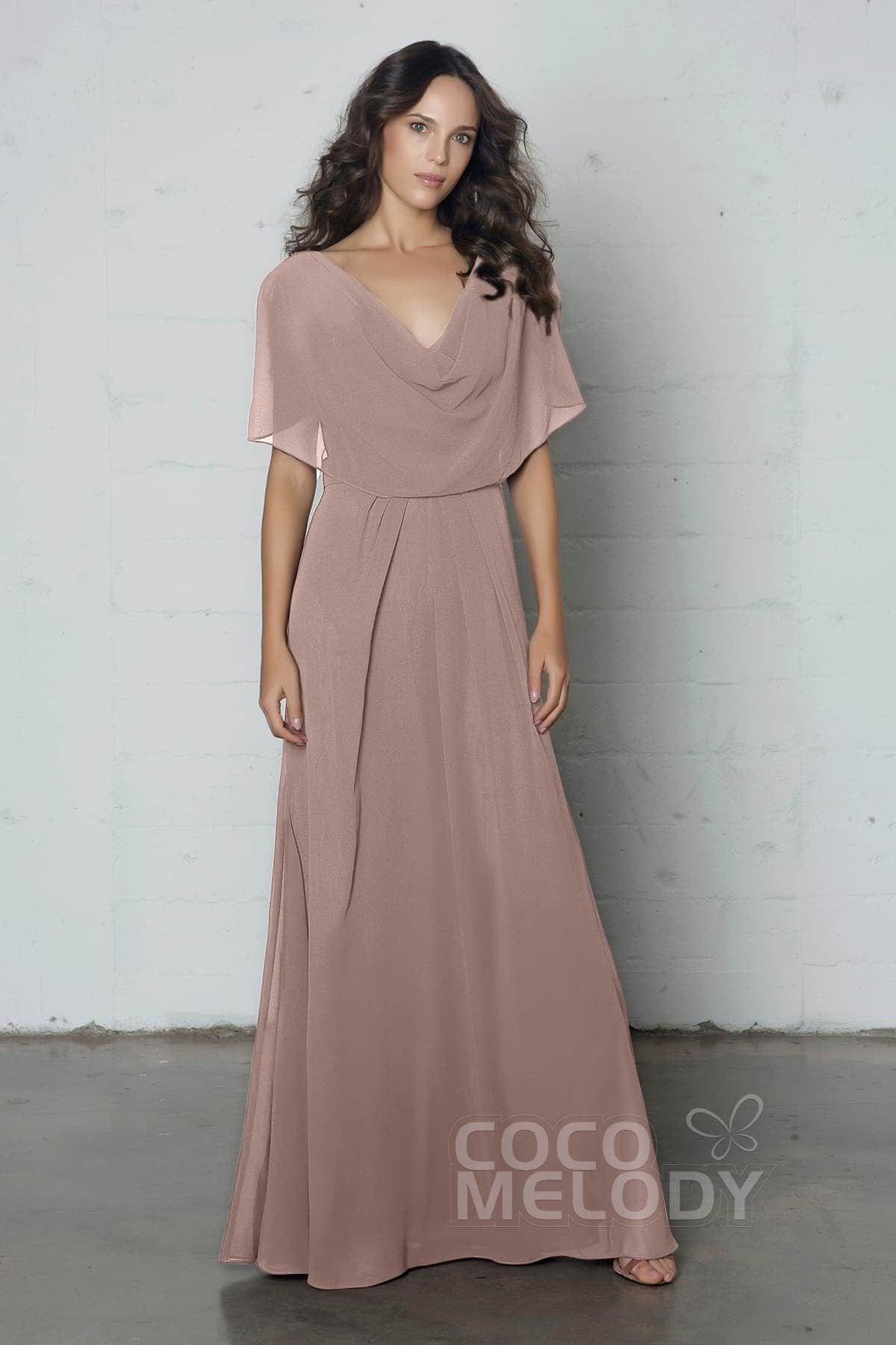 Sheath-Column Floor Length Chiffon Dress PR17014