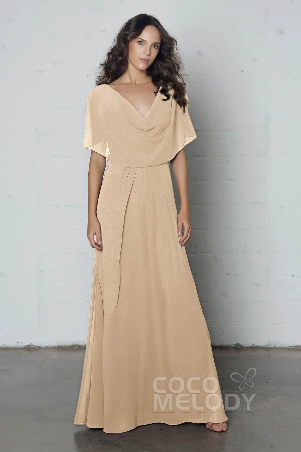 Sheath-Column Floor Length Chiffon Dress PR17014
