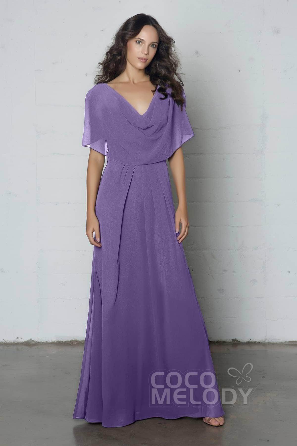 Sheath-Column Floor Length Chiffon Dress PR17014