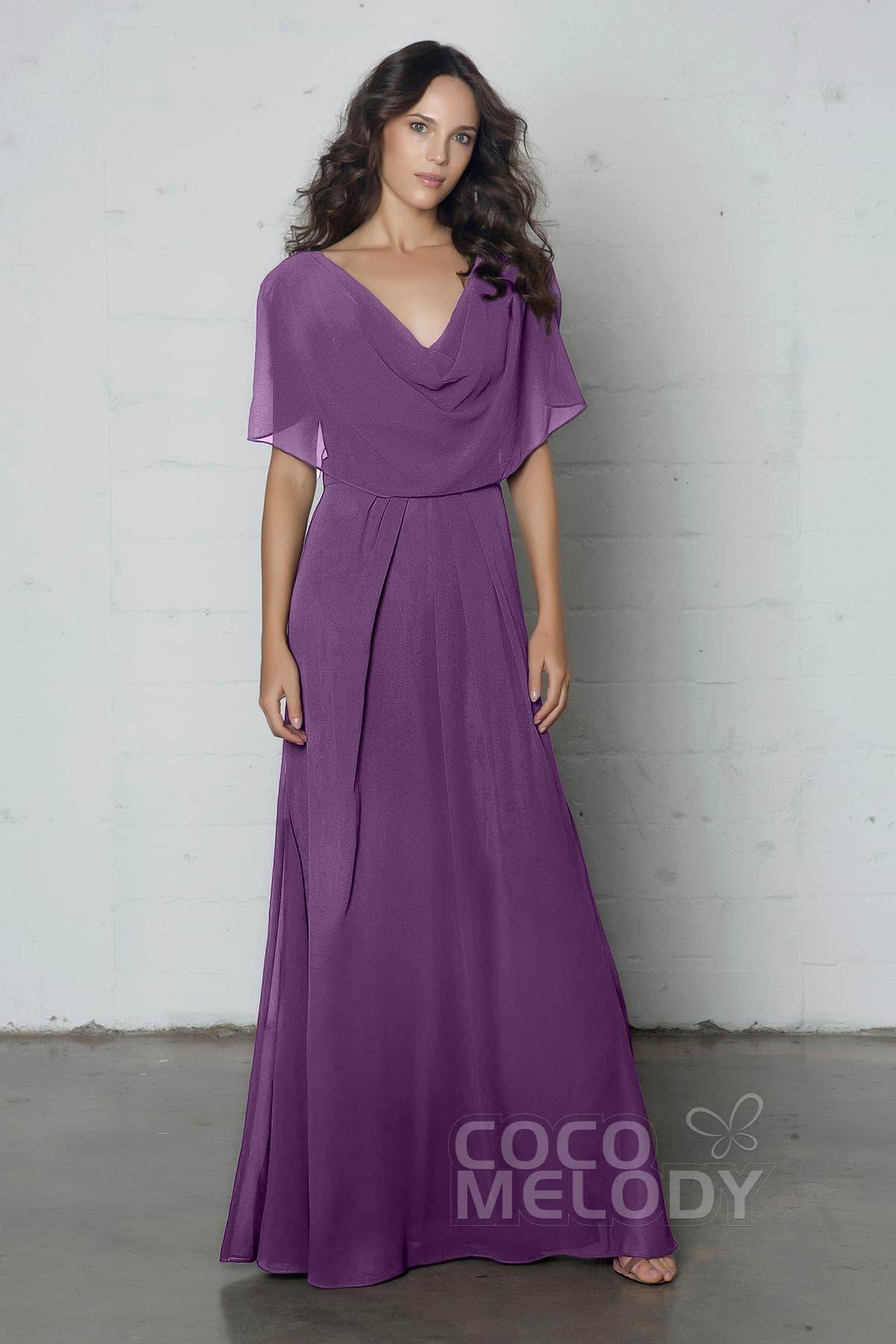 Sheath-Column Floor Length Chiffon Dress PR17014