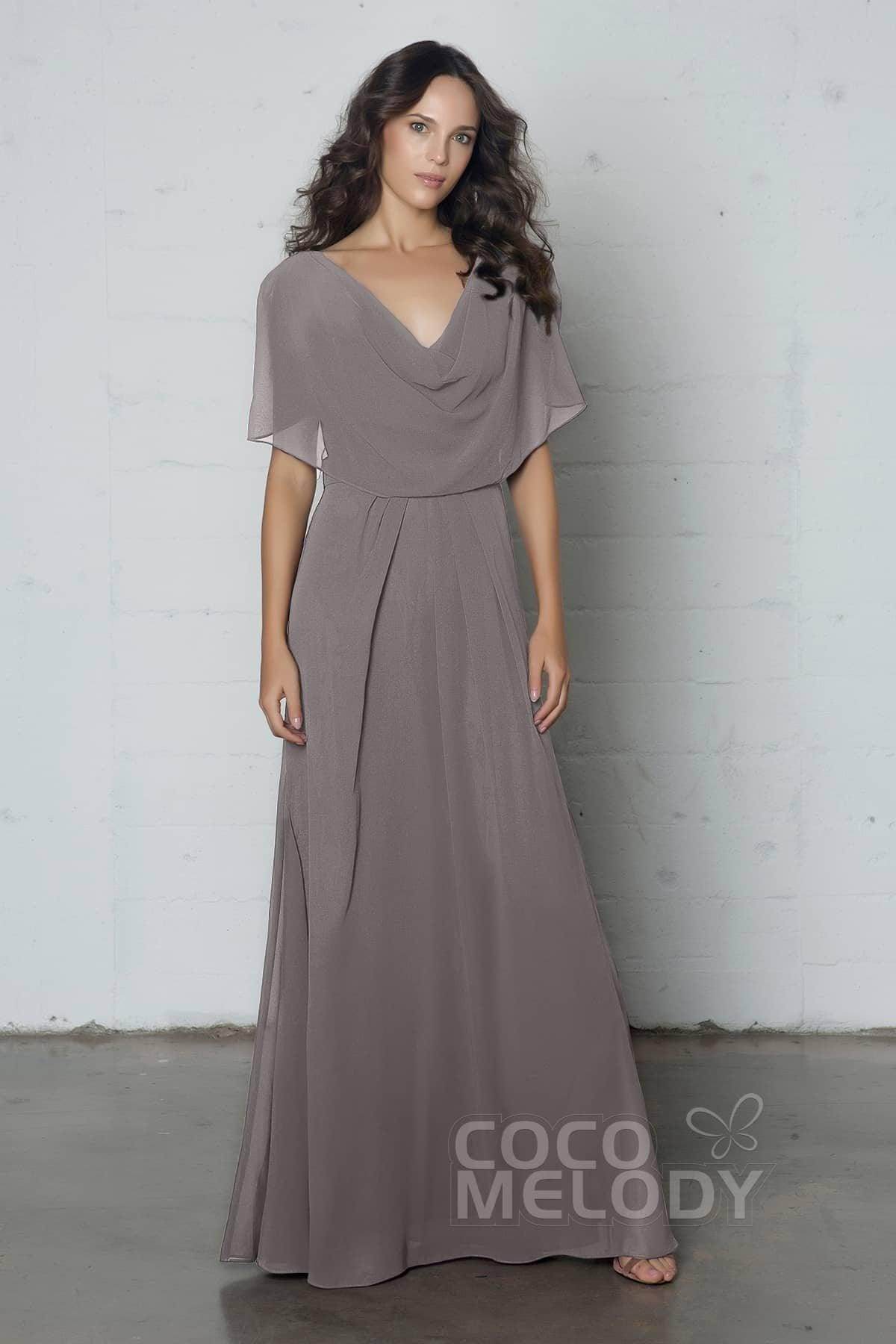 Sheath-Column Floor Length Chiffon Dress PR17014