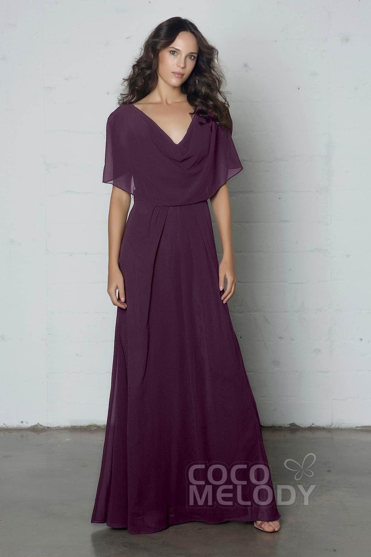 Sheath-Column Floor Length Chiffon Dress PR17014