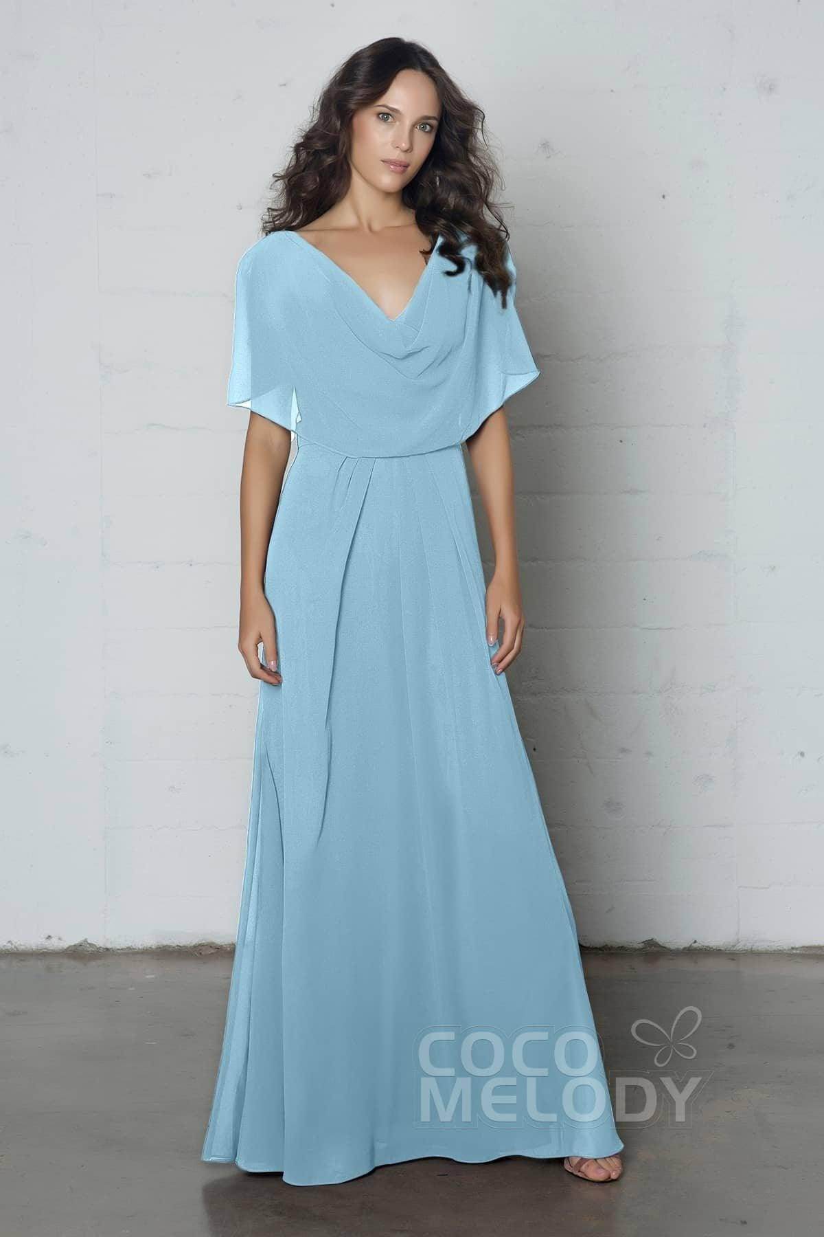 Sheath-Column Floor Length Chiffon Dress PR17014