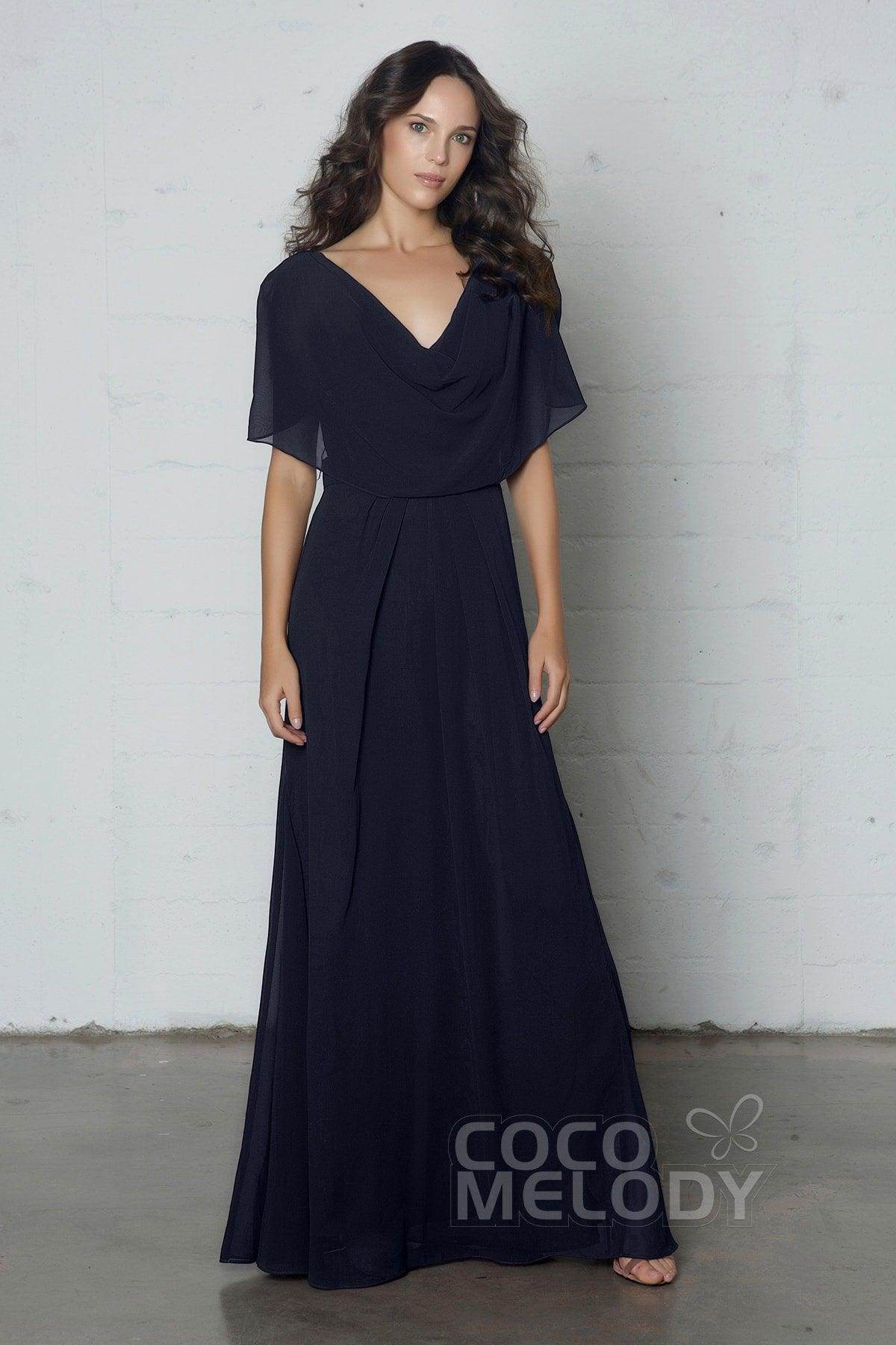 Sheath-Column Floor Length Chiffon Dress PR17014