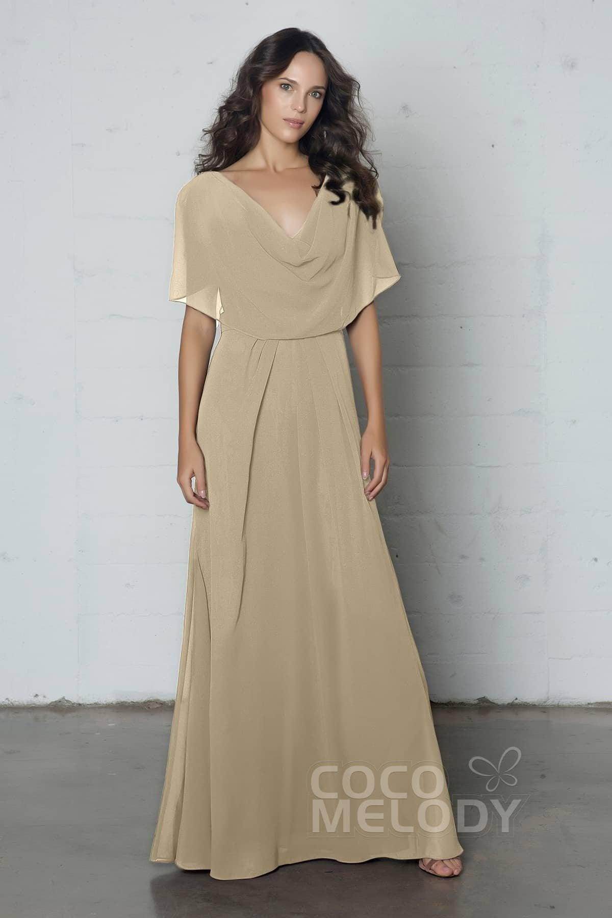 Sheath-Column Floor Length Chiffon Dress PR17014