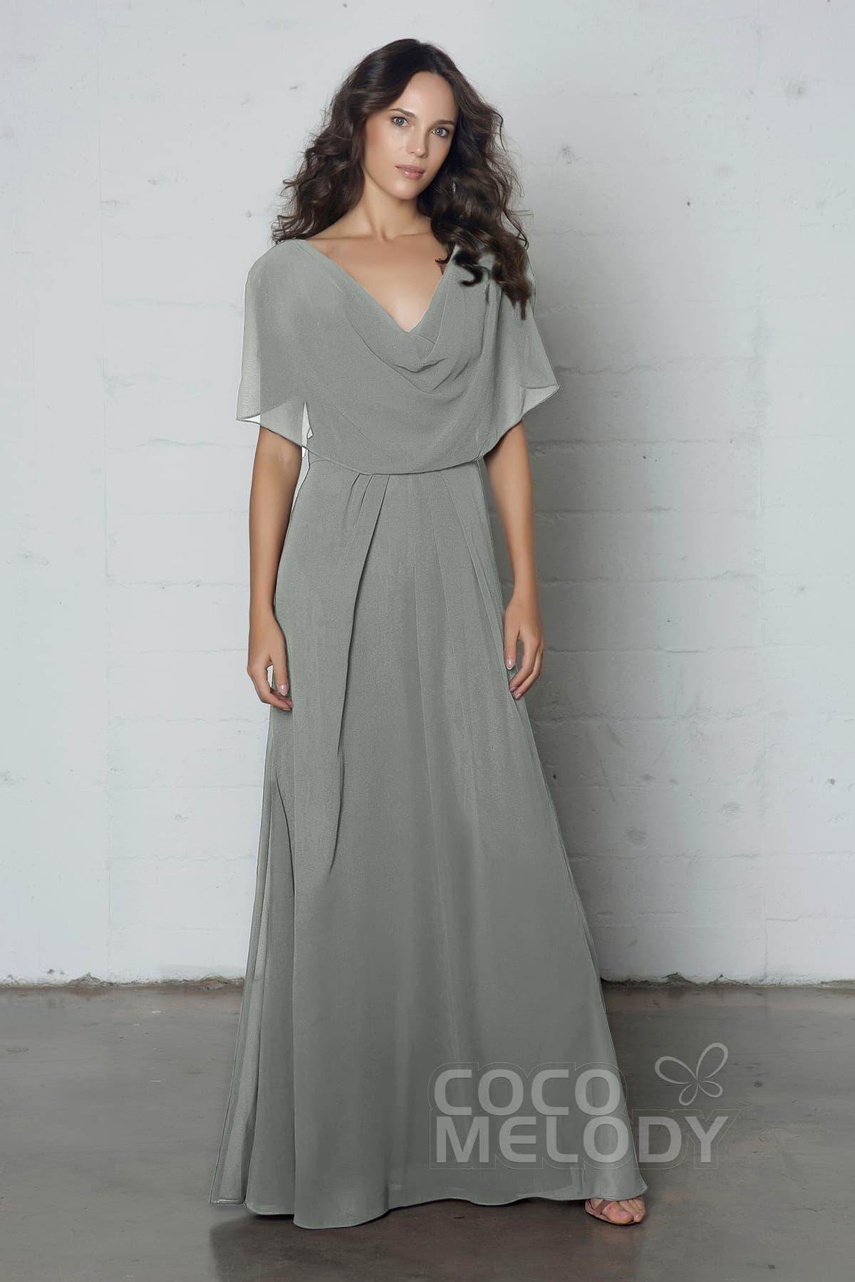 Sheath-Column Floor Length Chiffon Dress PR17014