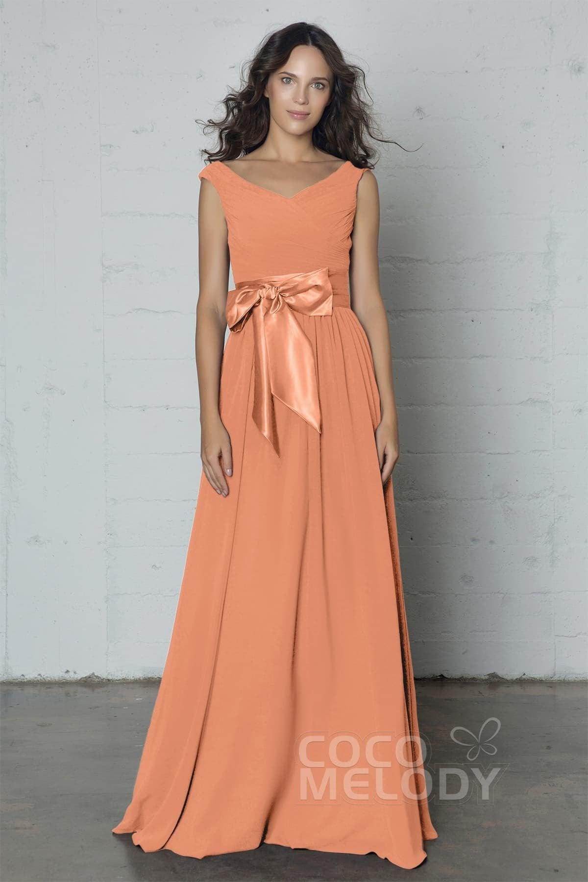 Sheath-Column Floor Length Chiffon Dress PR17017