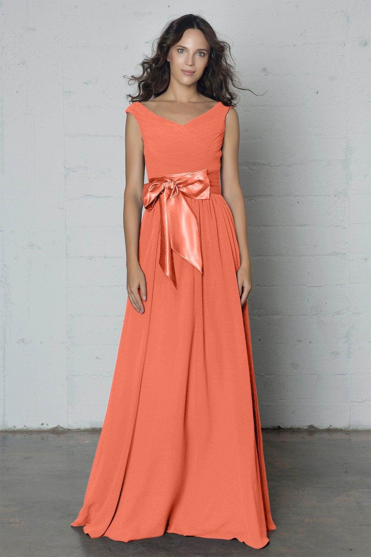 Sheath-Column Floor Length Chiffon Dress PR17017