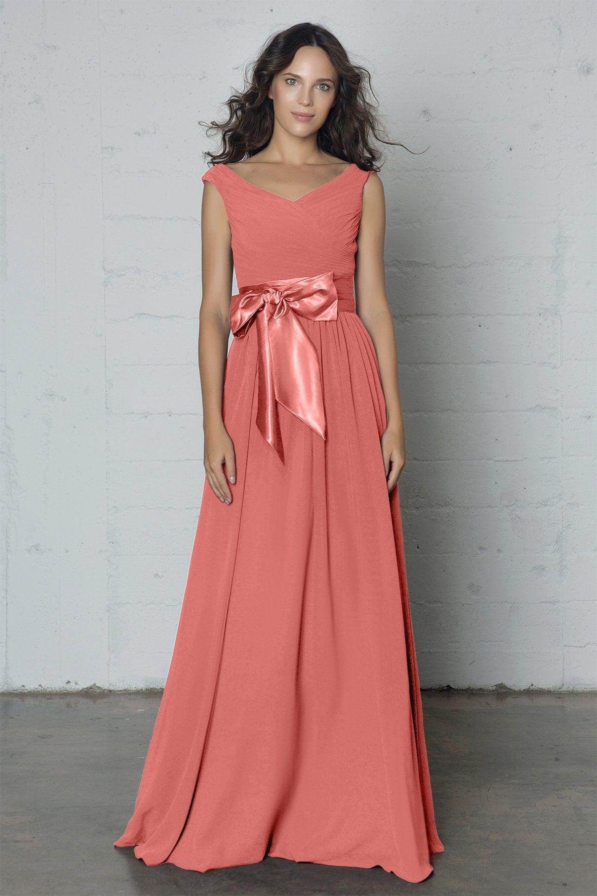 Sheath-Column Floor Length Chiffon Dress PR17017