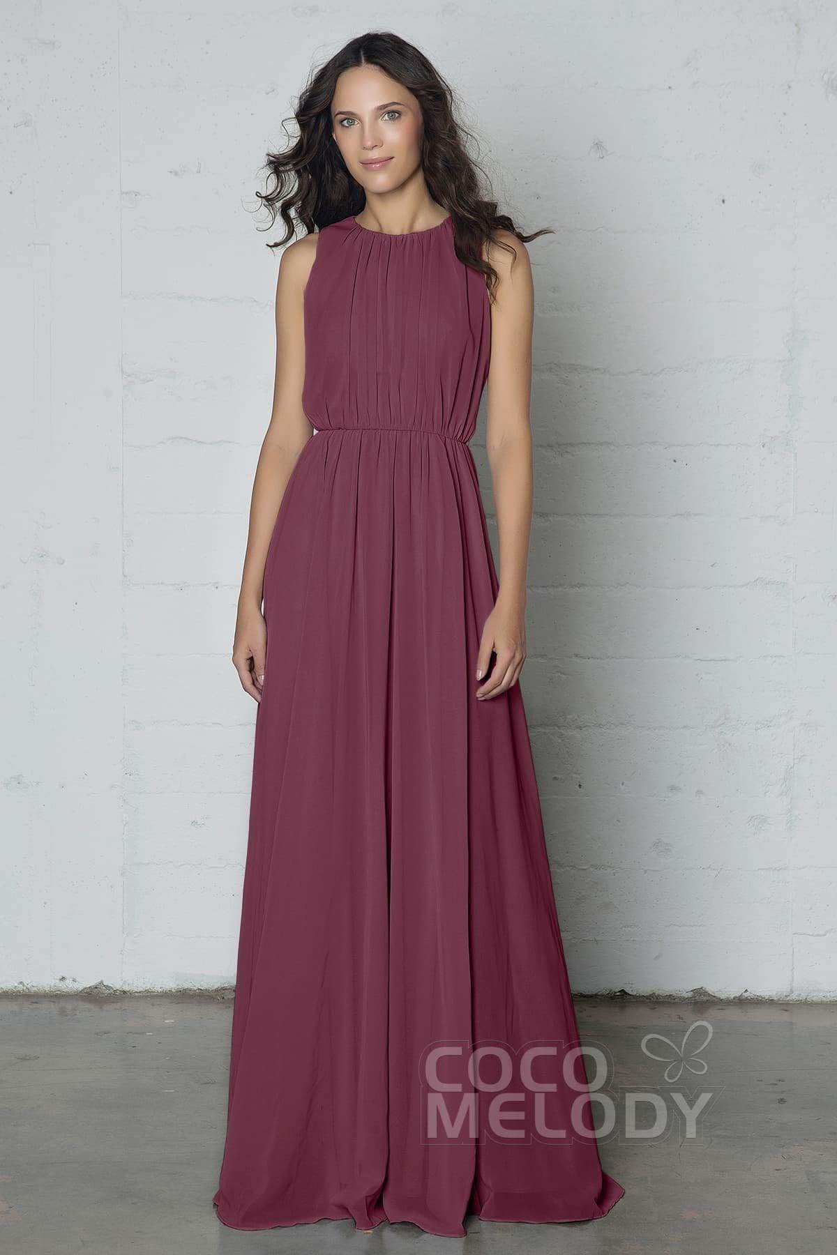 Sheath-Column Floor Length Chiffon Dress PR17020