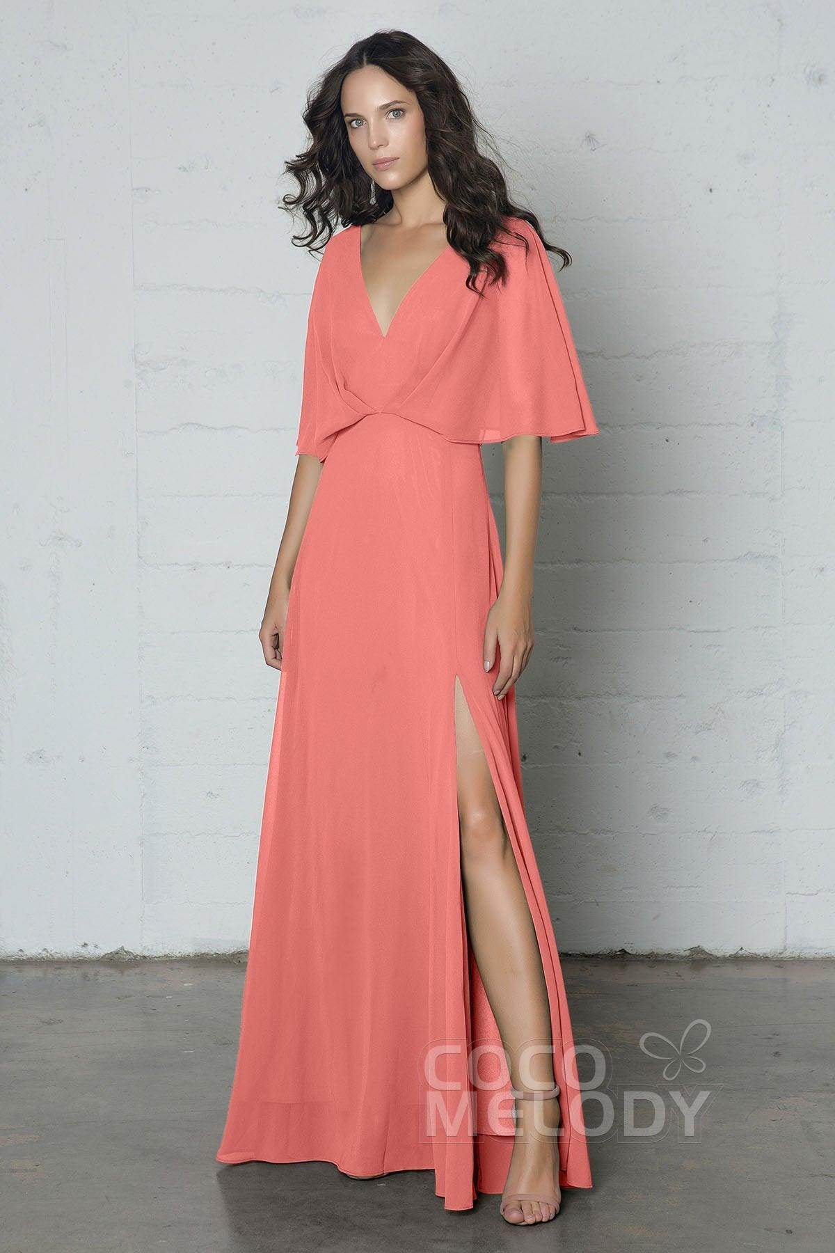 Sheath-Column Floor Length Chiffon Dress PR17024