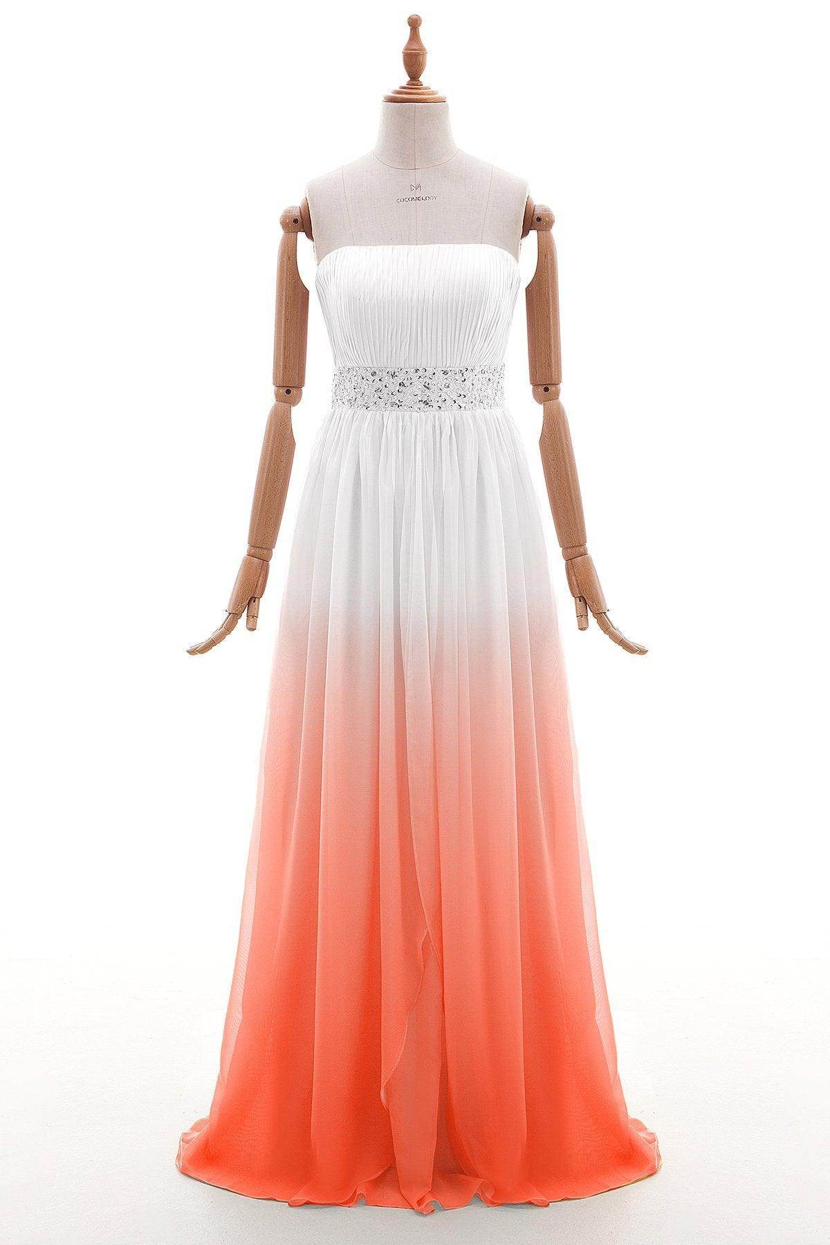 Sheath-Column Floor Length Ombre Bridesmaid Dress Formal Dresses PR2921