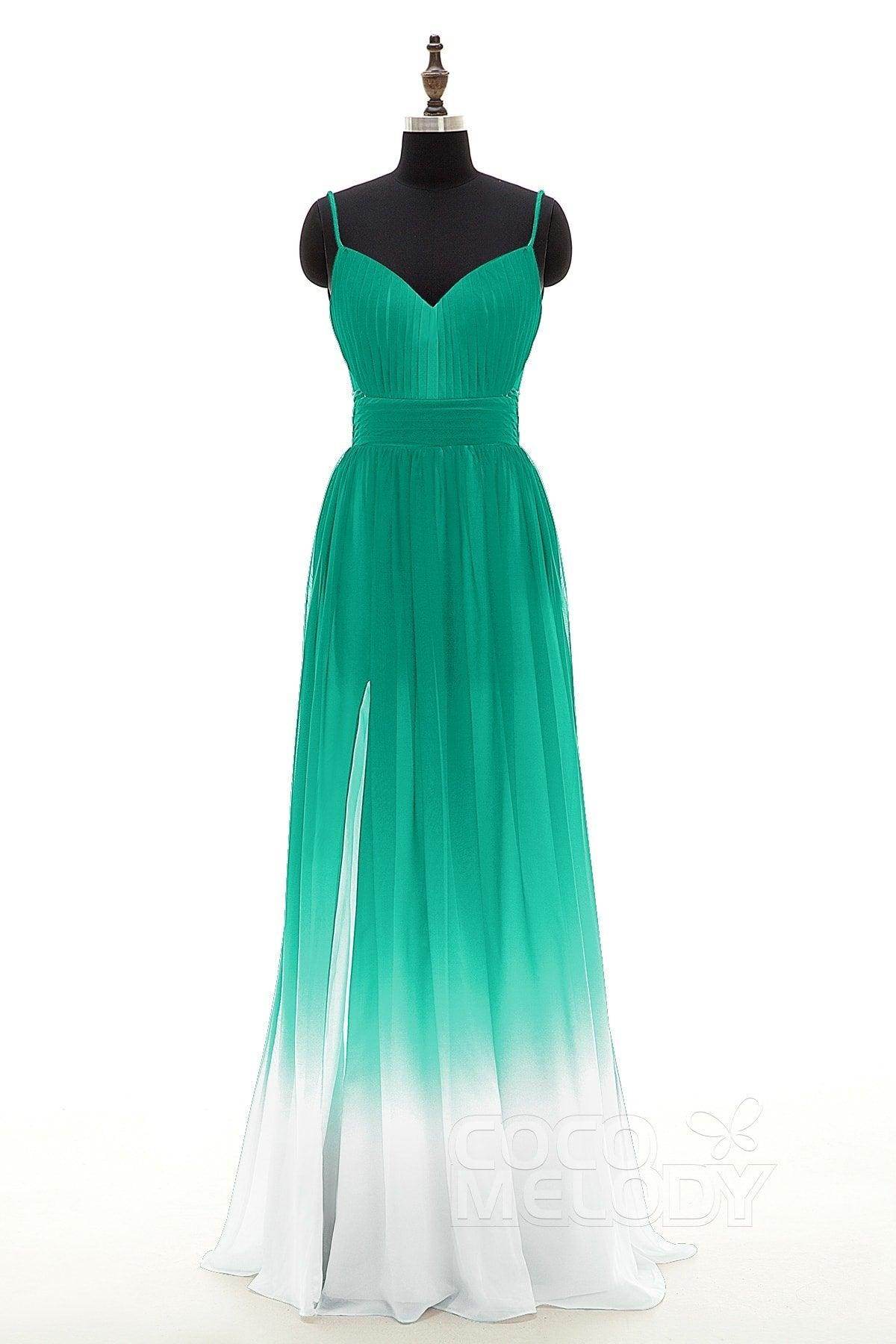 Sheath Floor Length Chiffon Ombre Bridesmaid Dress Formal Dresses PR3268